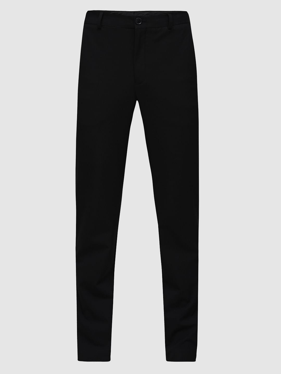 Black Mid Rise Slim Fit Trousers