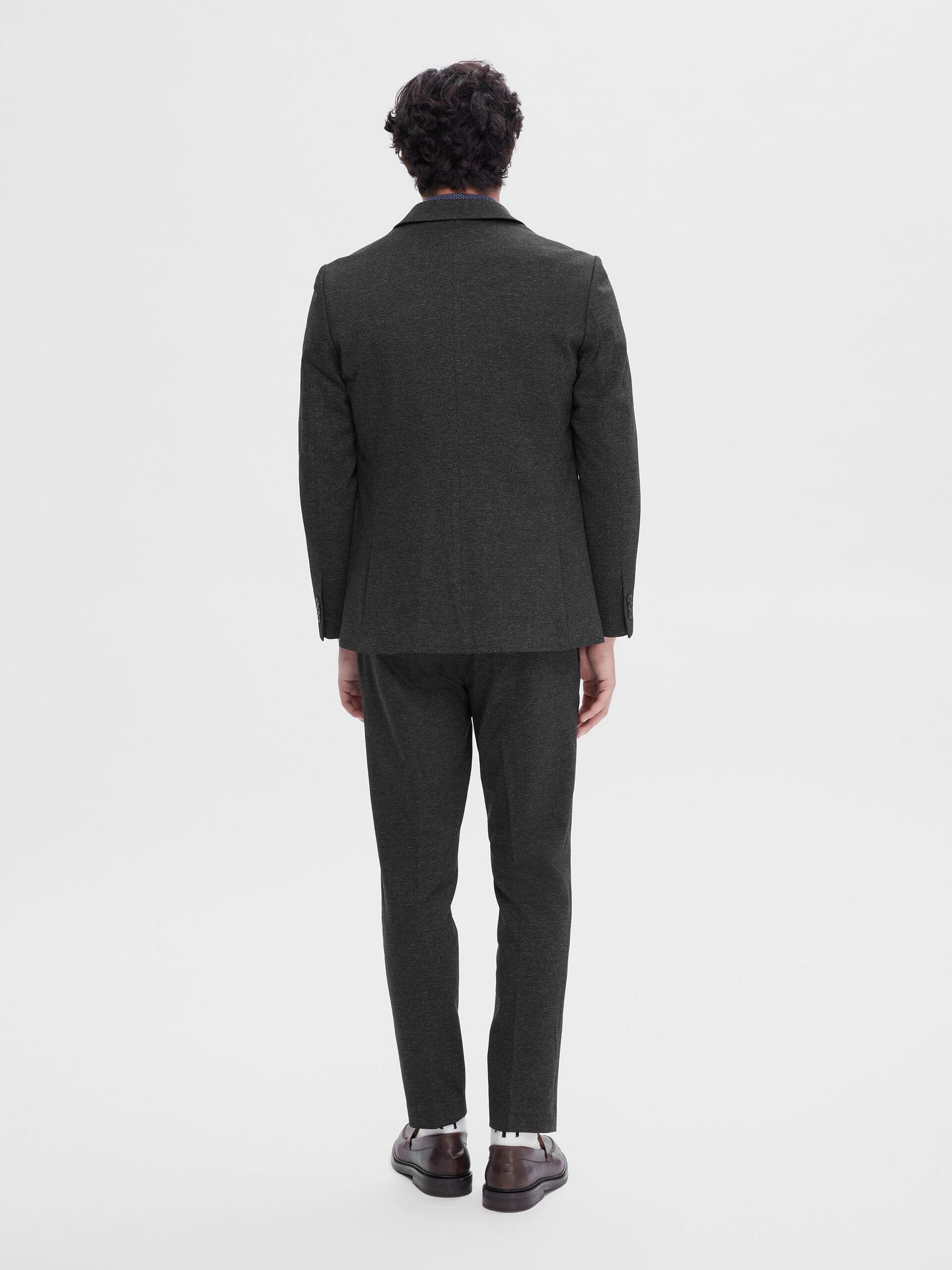 Dark Green Woven Slim Suit-Set Blazer