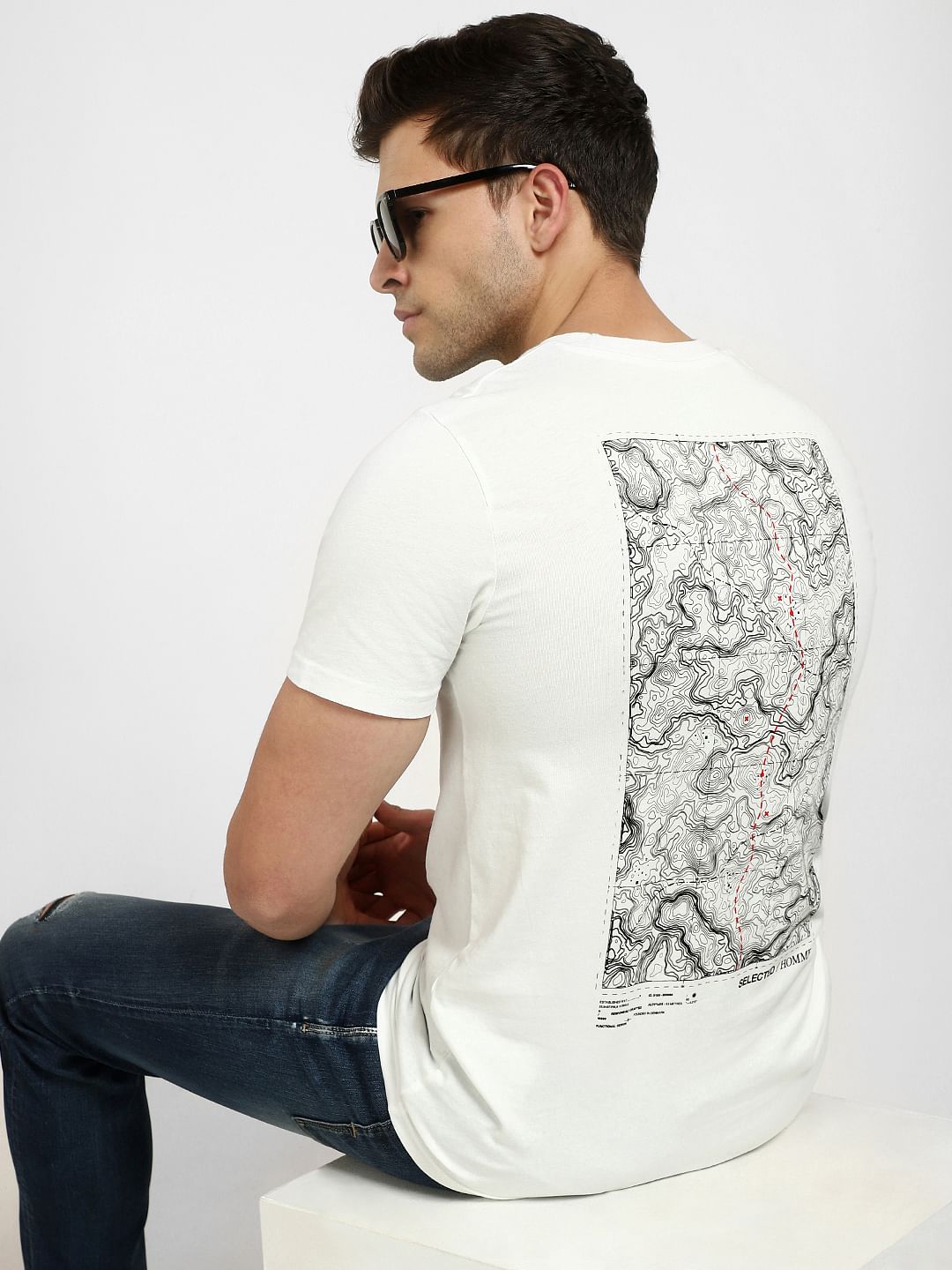 White Printed Crew Neck T-Shirt