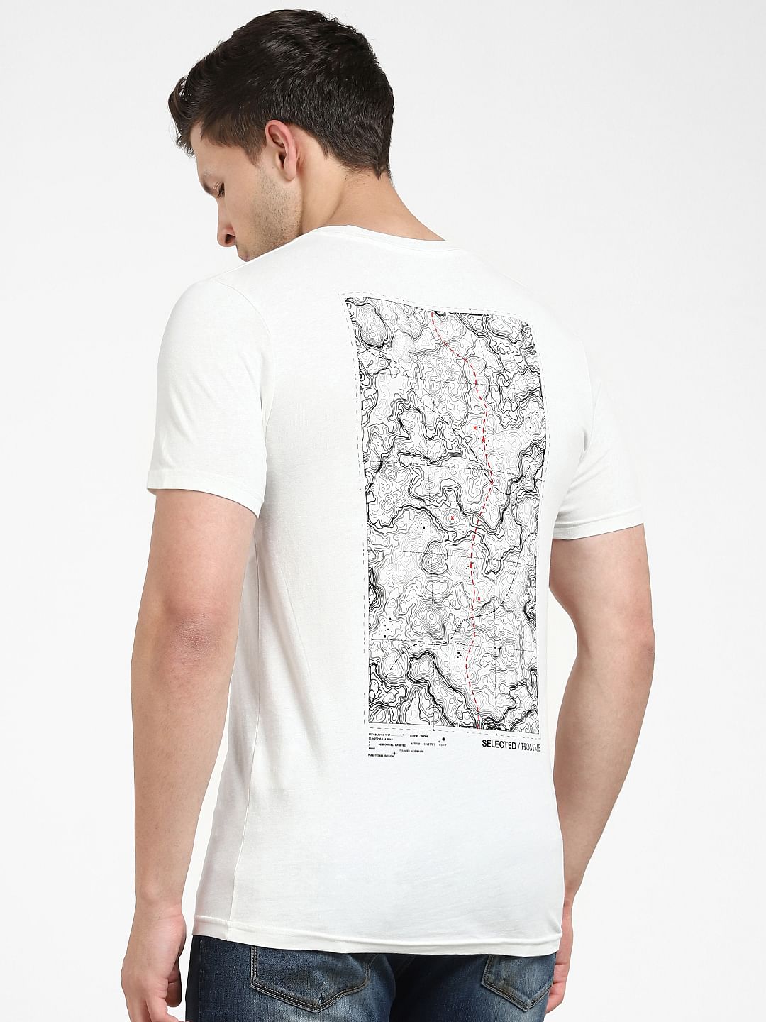 White Printed Crew Neck T-Shirt