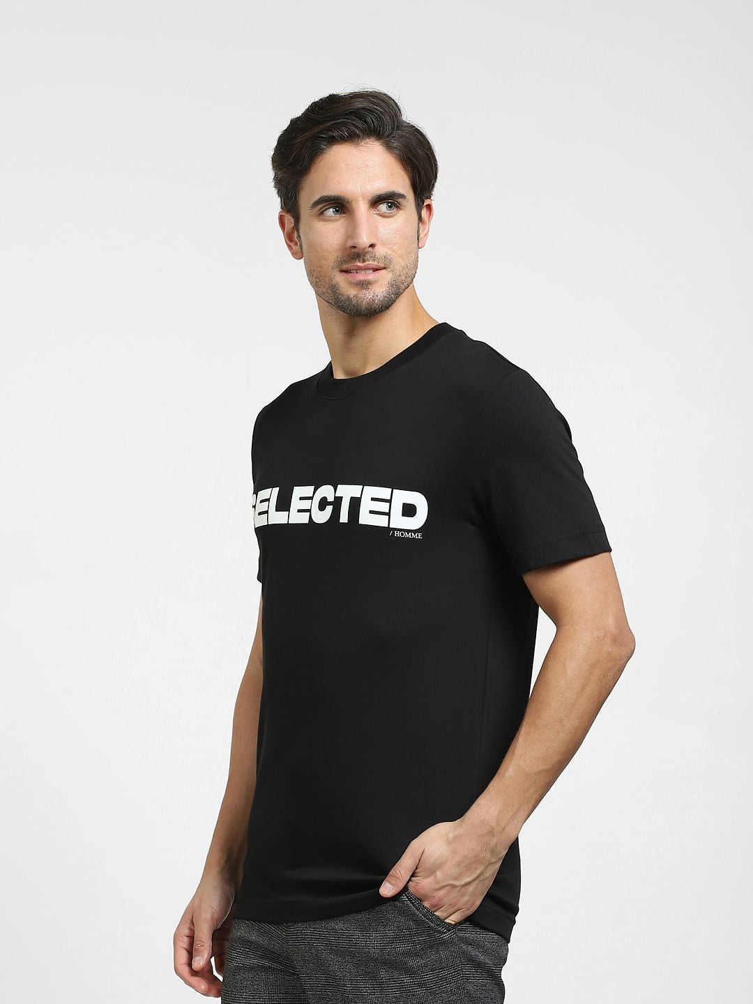 Black Logo Print Organic Cotton T-shirt
