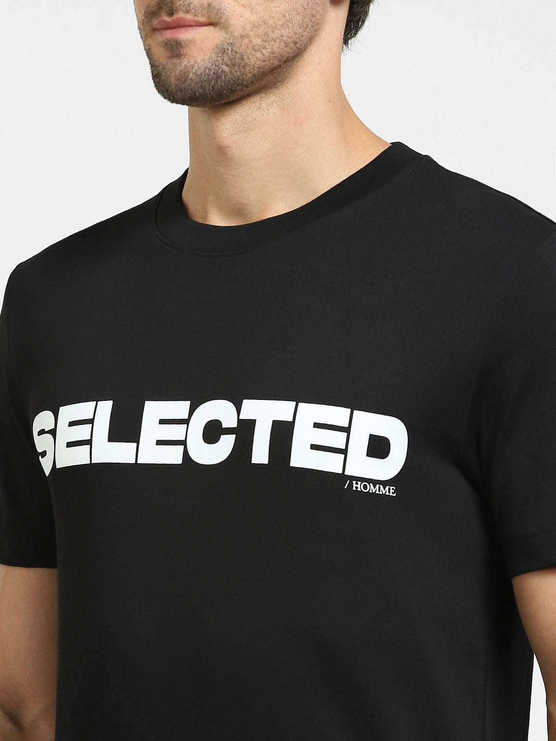 Black Logo Print Organic Cotton T-shirt