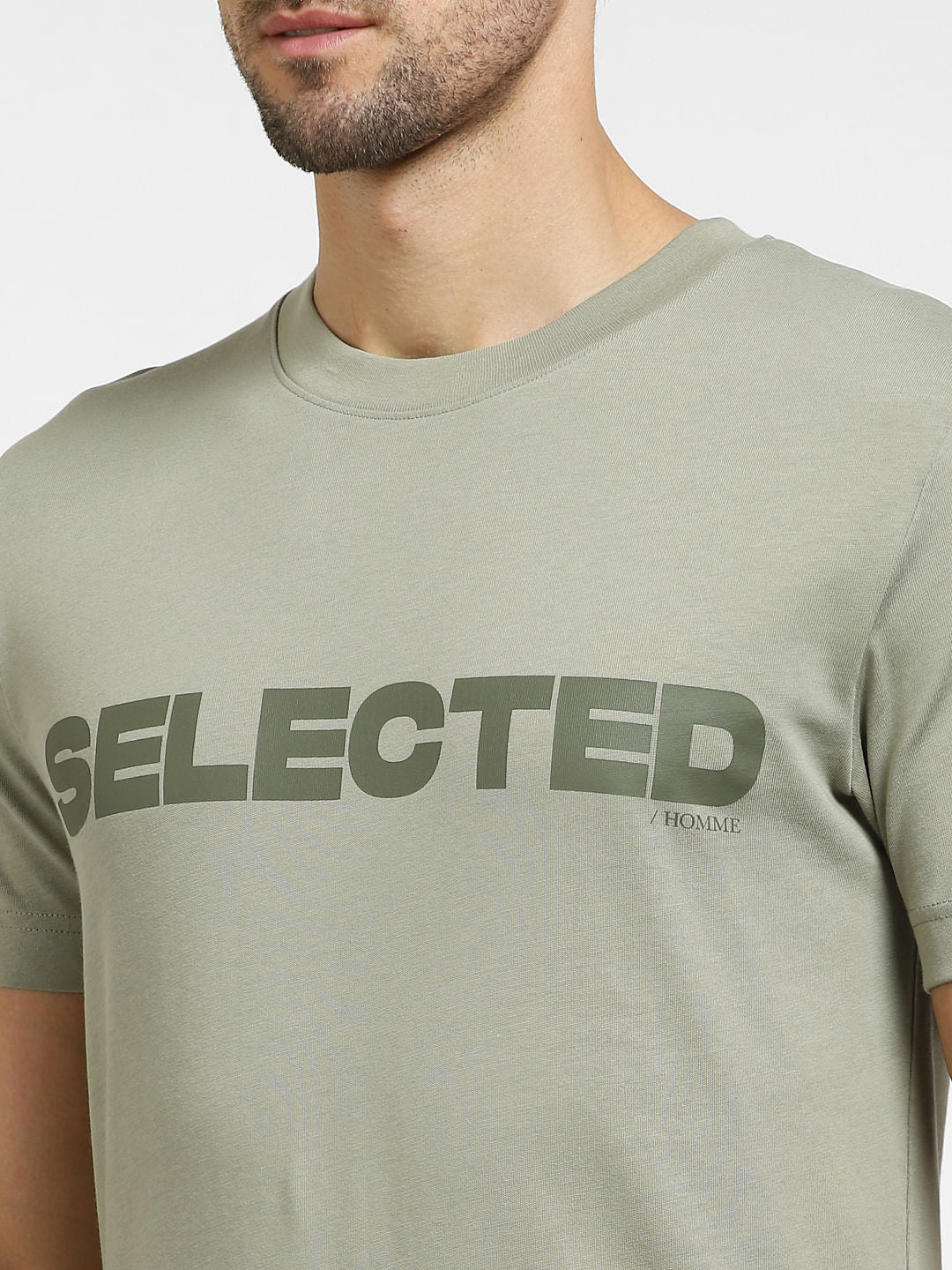 Green Logo Print Organic Cotton T-shirt