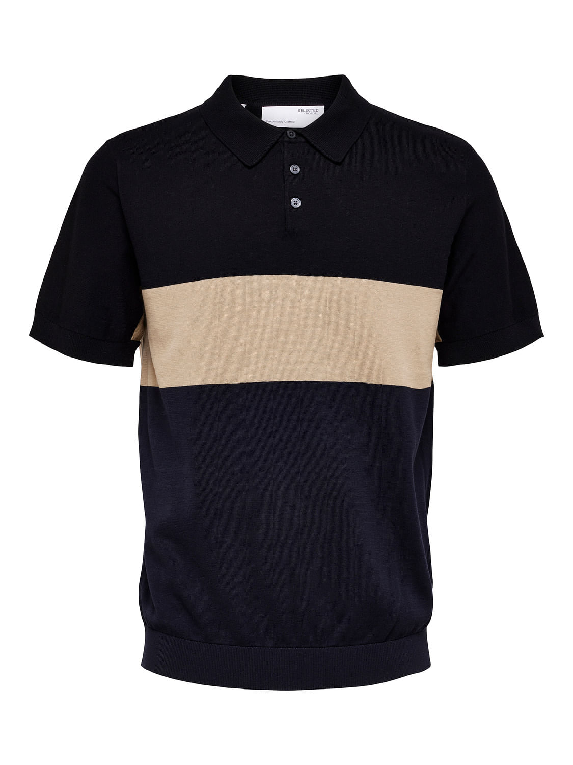 Black Colourblocked Polo T-shirt