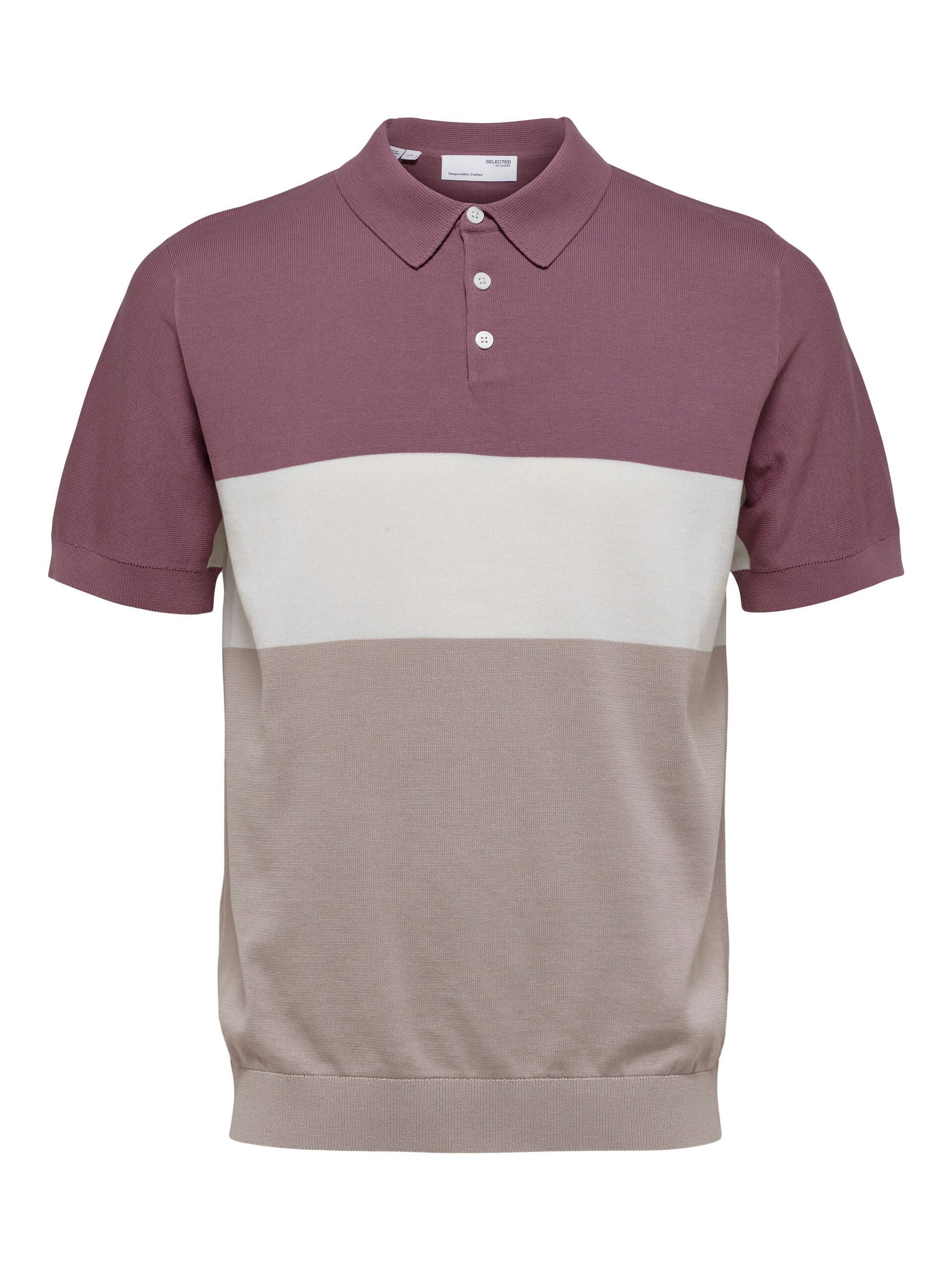 Mauve Colourblocked Polo T-shirt