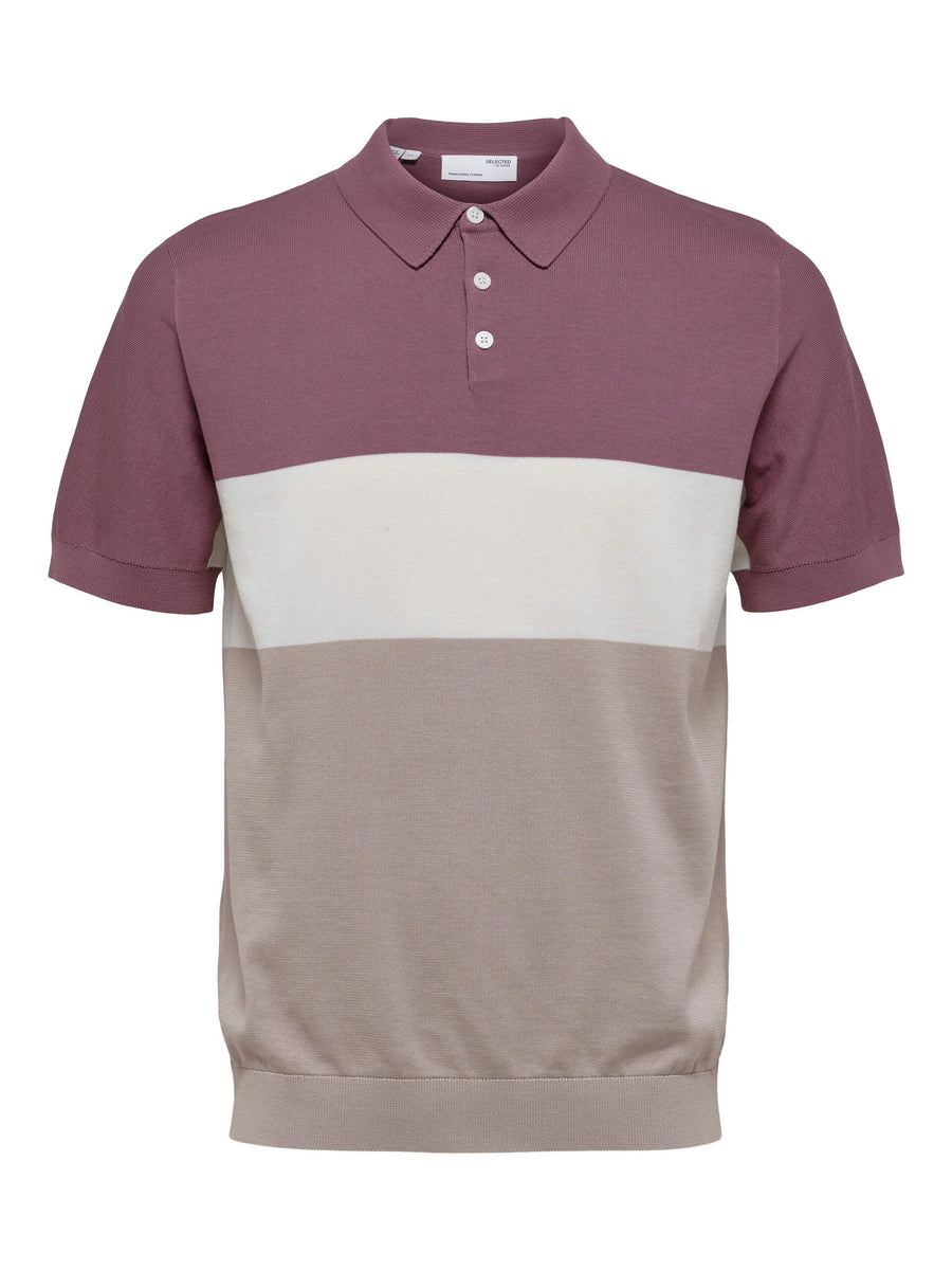 Mauve Colourblocked Polo T-shirt