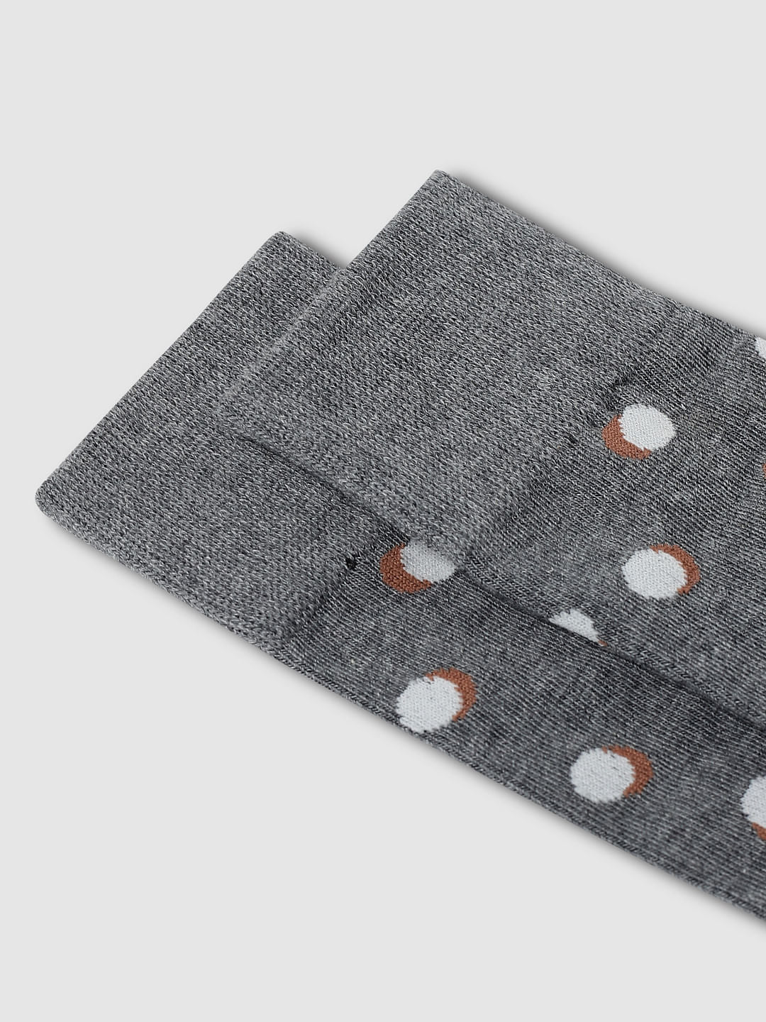 Grey Polka Dot Mid Length Socks