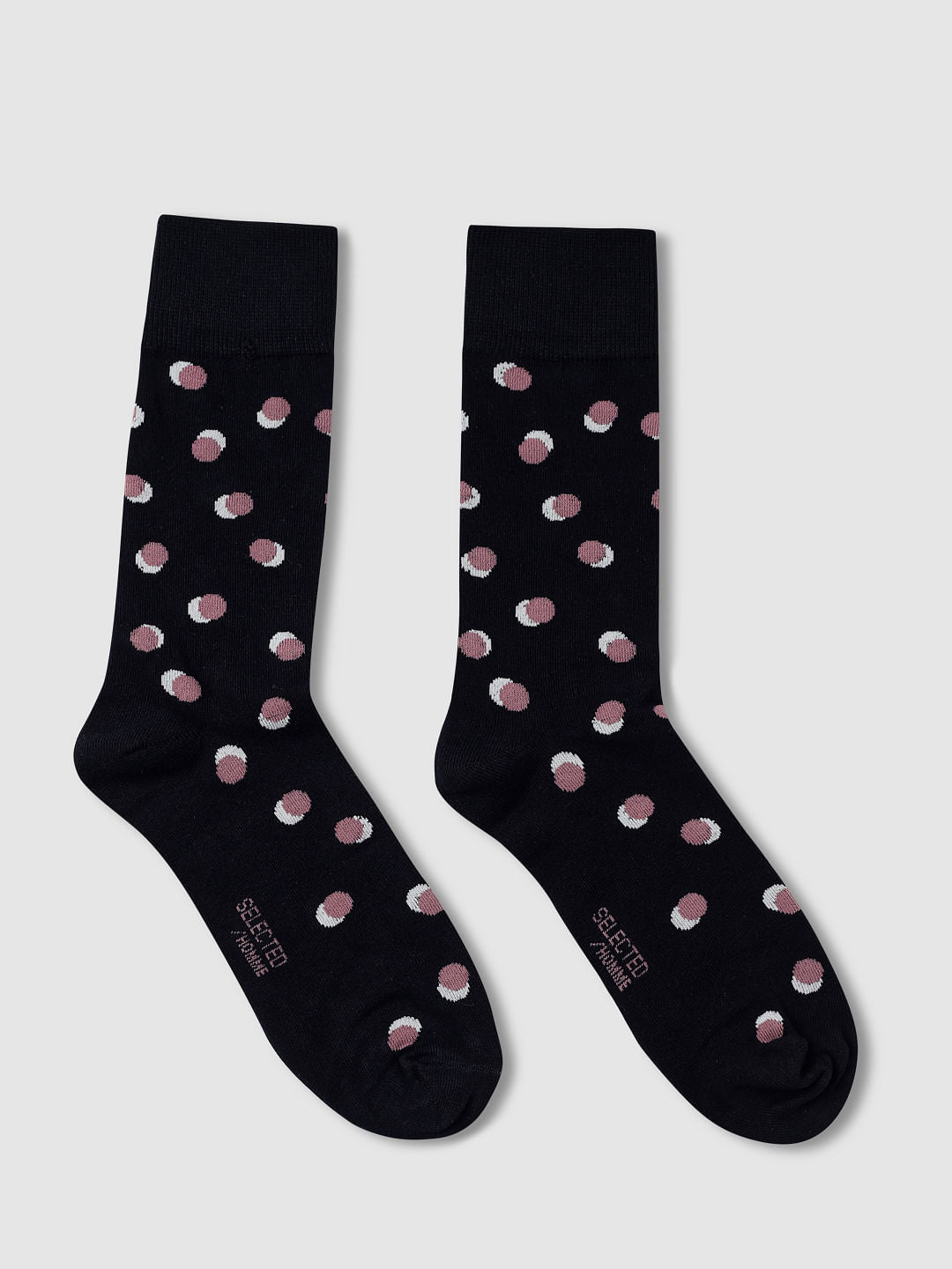 Black Polka Dot Mid Length Socks