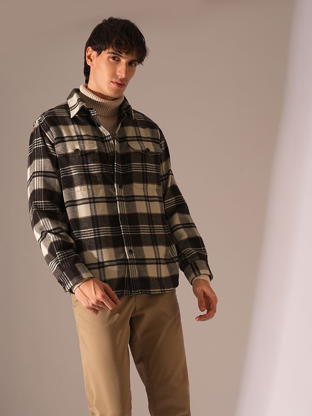 Brown Plaid Overshirt