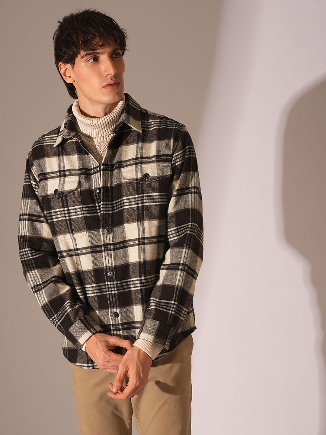 Brown Plaid Overshirt