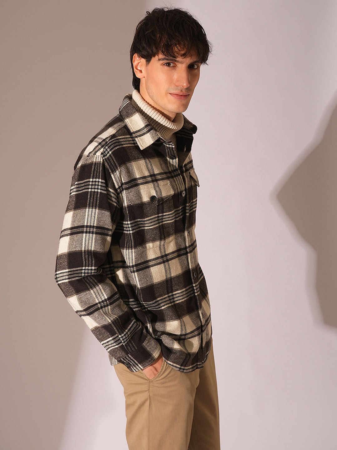 Brown Plaid Overshirt
