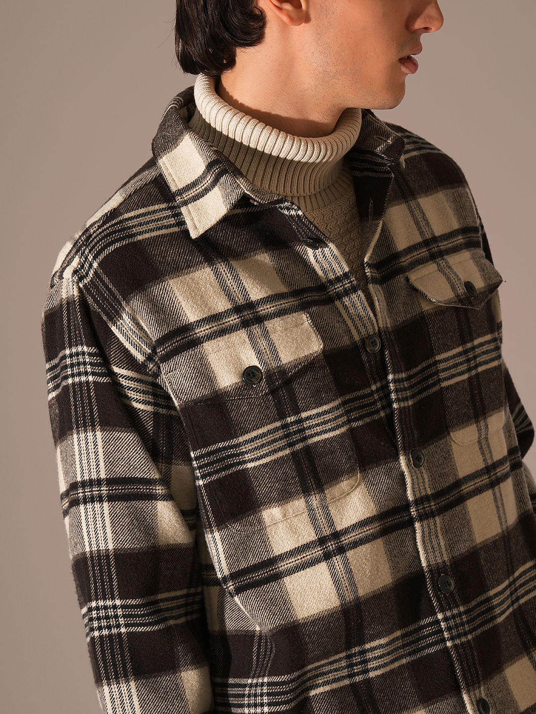 Brown Plaid Overshirt