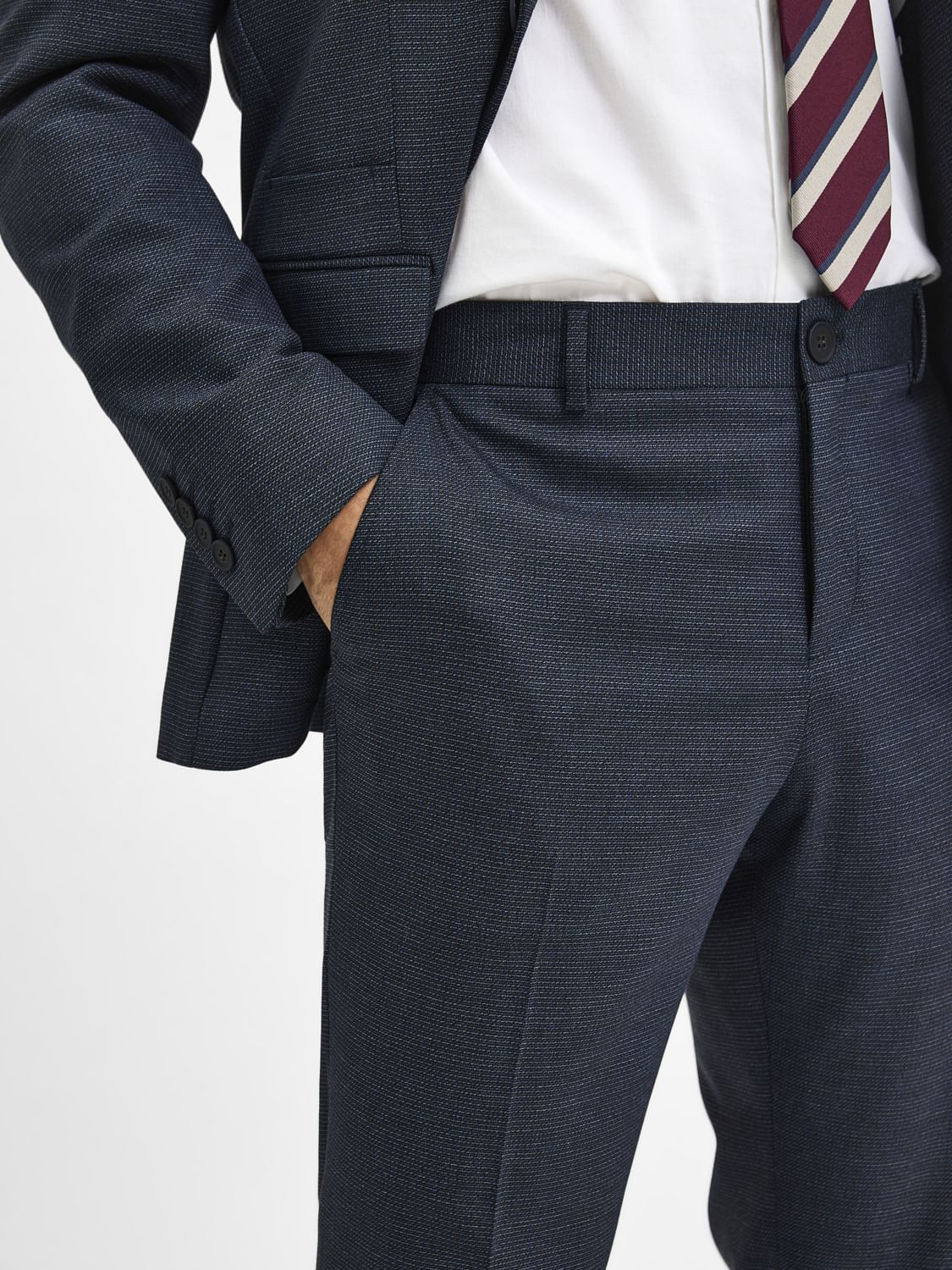 Blue Slim Fit Formal Suit Trousers