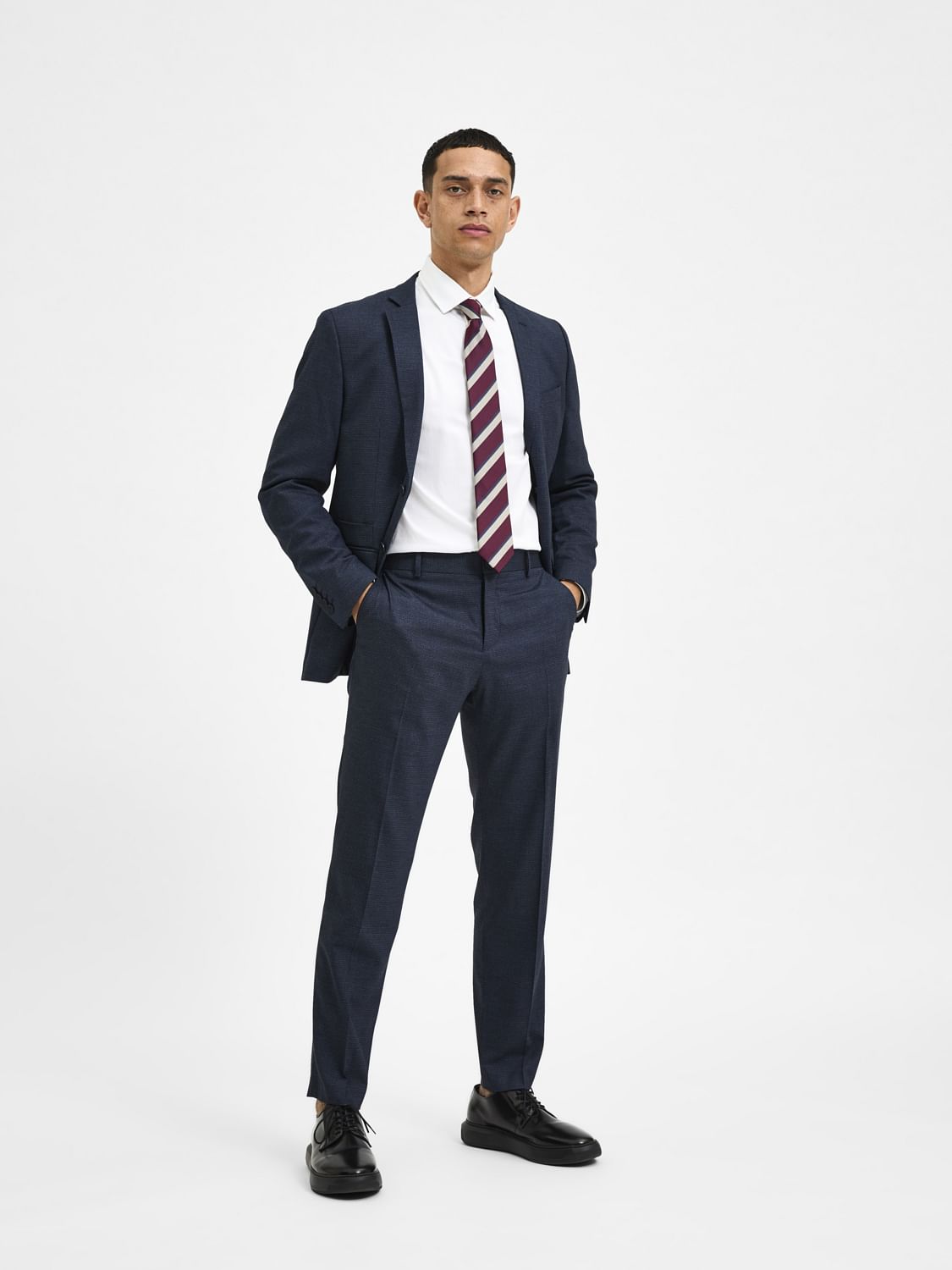Blue Slim Fit Formal Suit Trousers