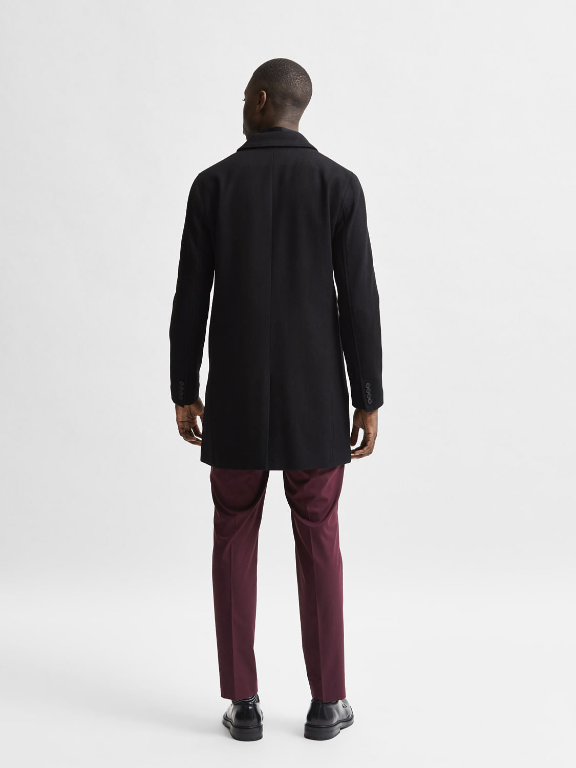 Black Woollen Long Coat