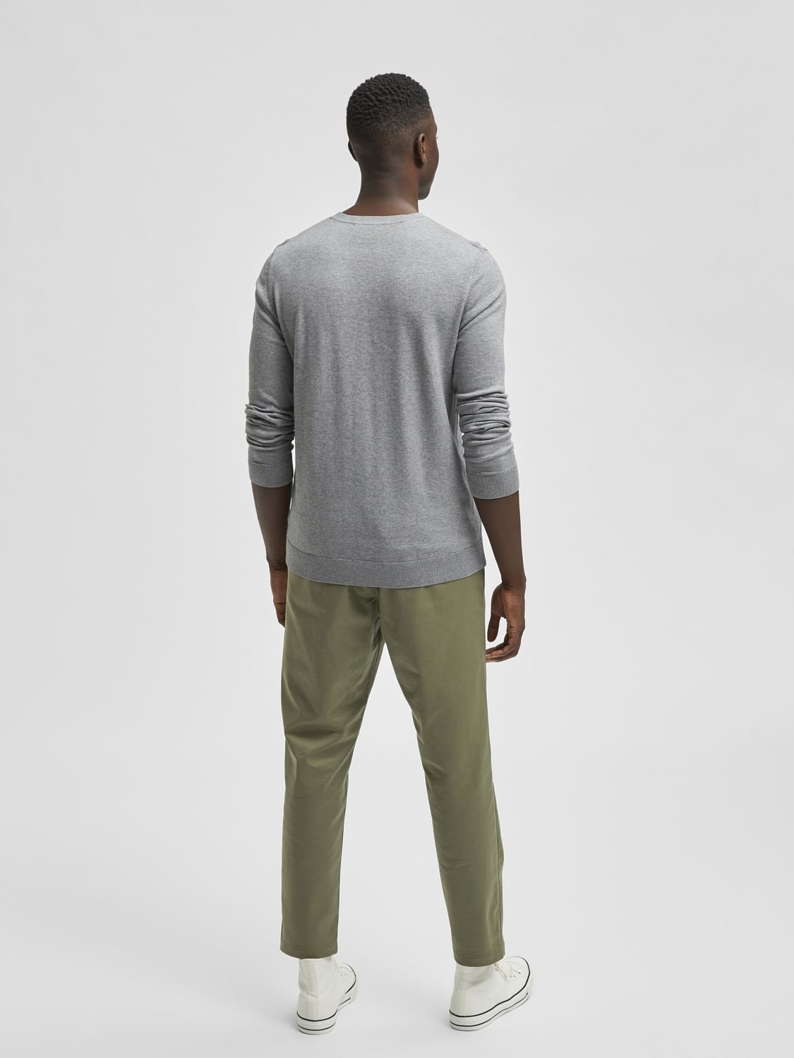 Grey Crew Neck Pullover