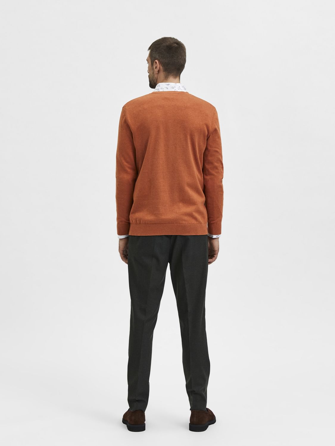 Orange Crew Neck Pullover