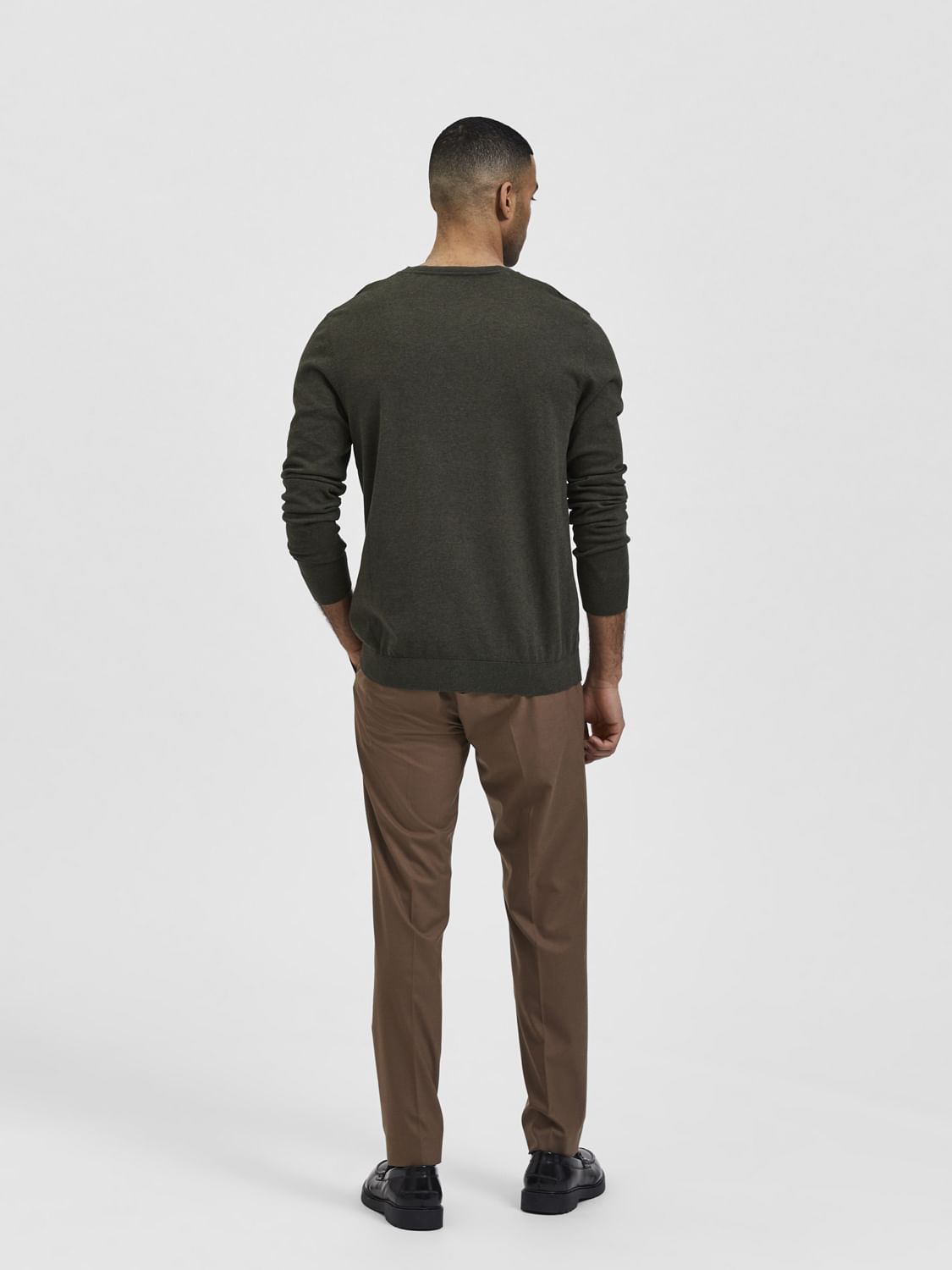 Dark Green Crew Neck Pullover