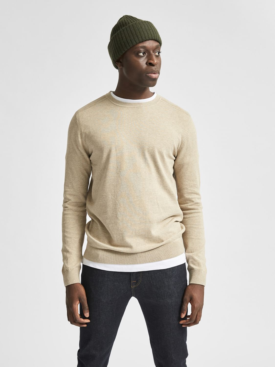 Light Brown Crew Neck Pullover