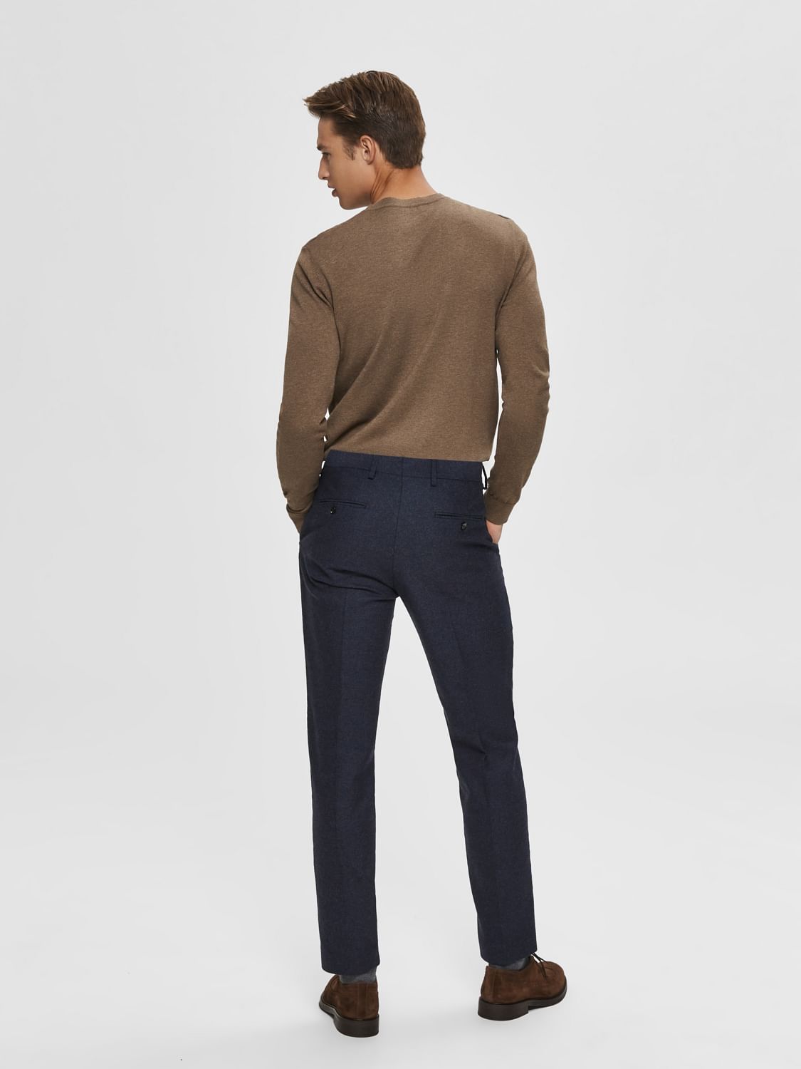 Brown Crew Neck Pullover