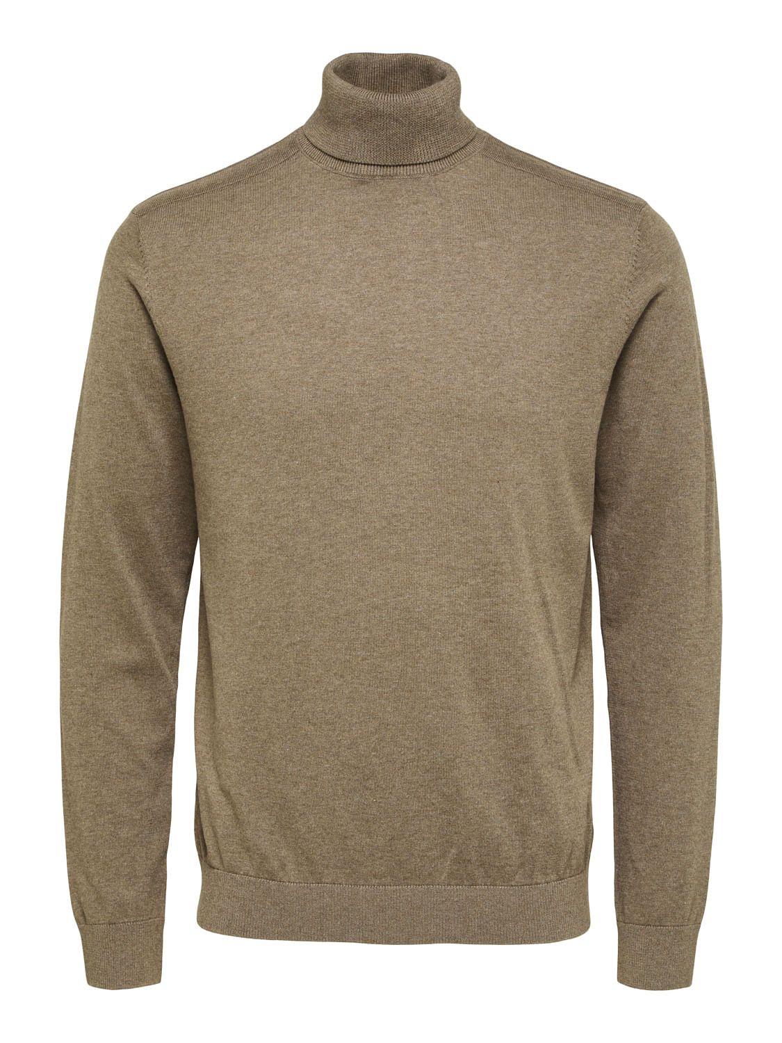 Dark Brown Roll Neck Pullover
