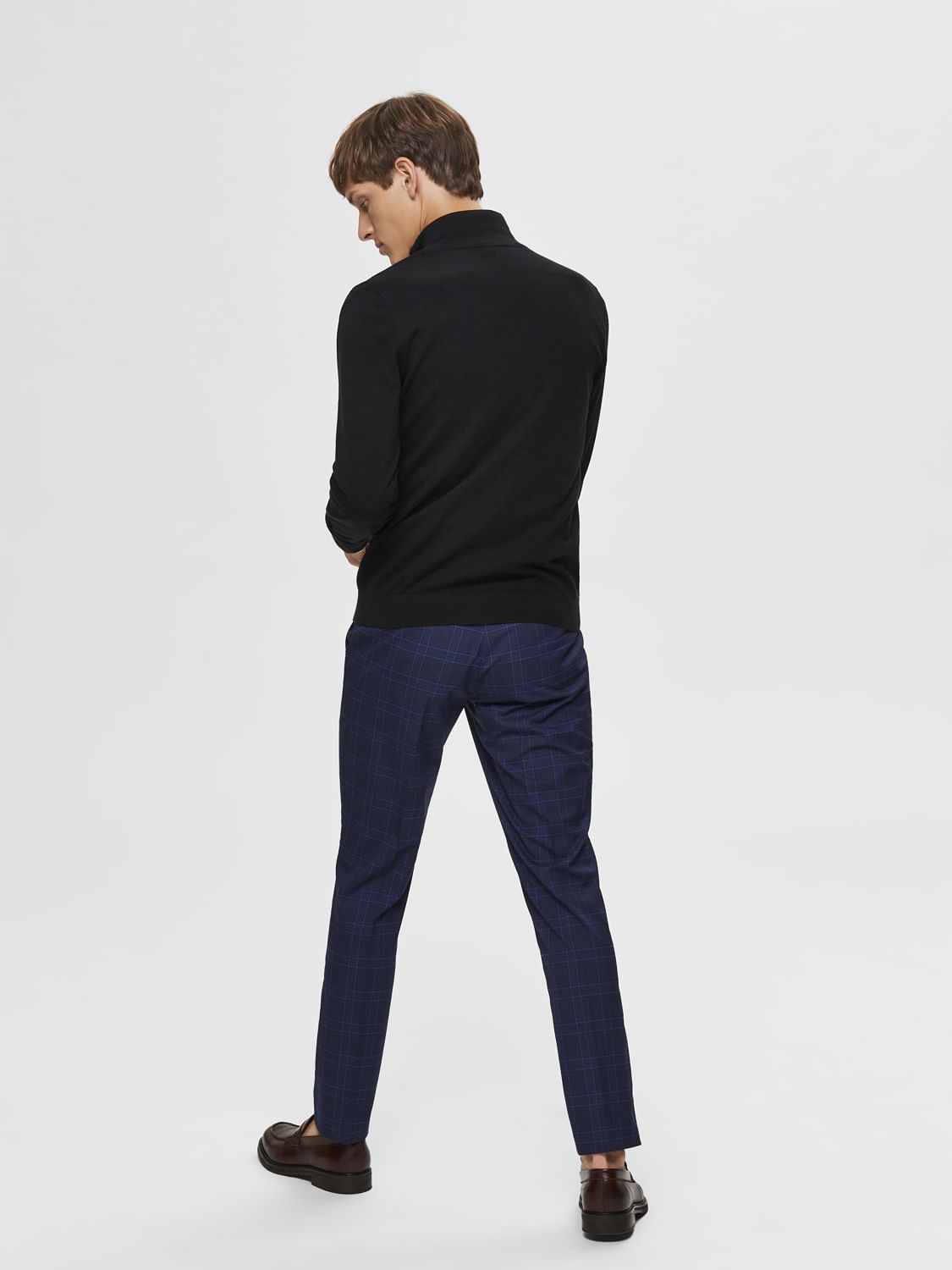 Black Turtleneck Zip Up Cardigan