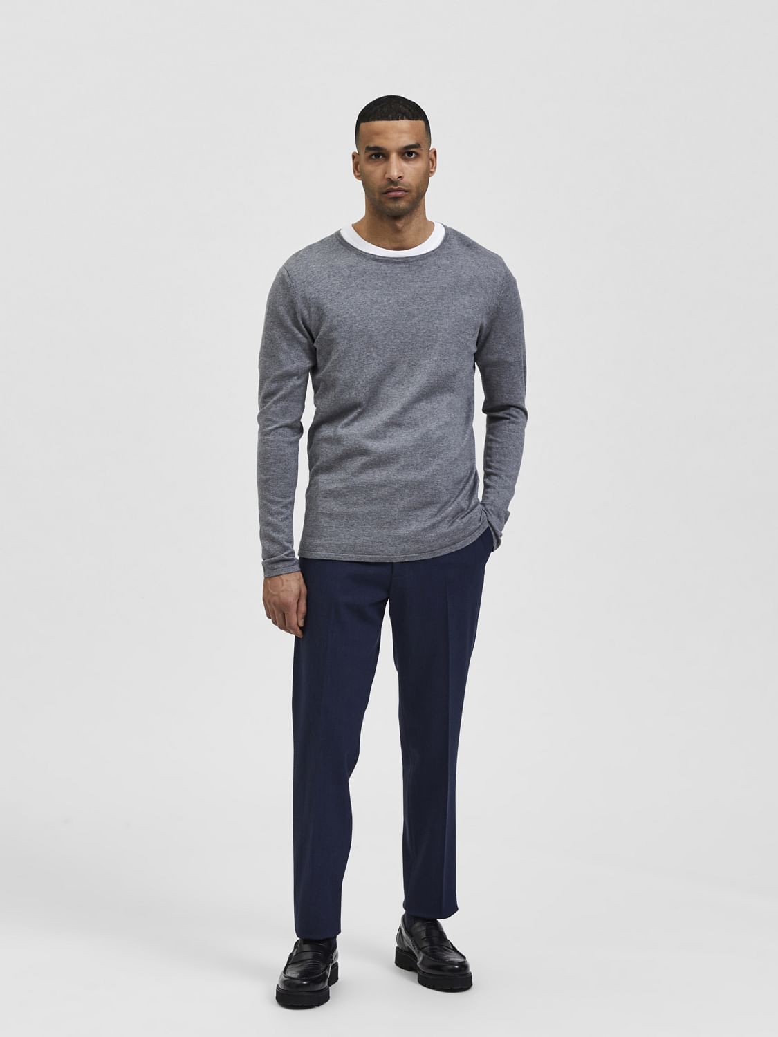 Grey Crew Neck Pullover