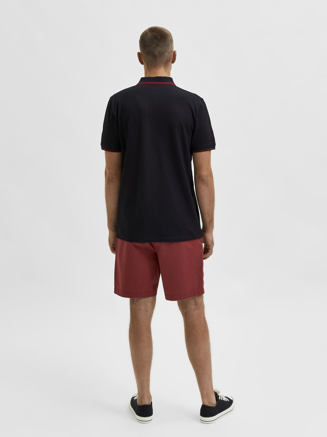 Black Organic Cotton Polo Neck T-Shirt