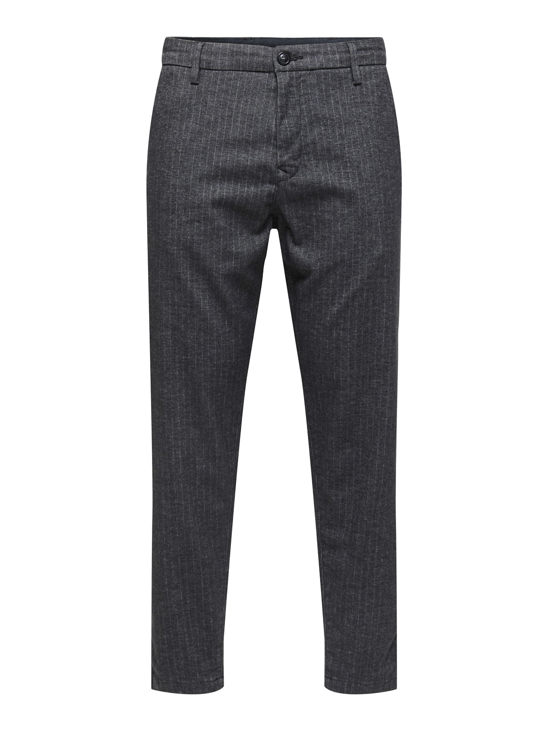Grey Mid Rise Semi-Tailored Chinos