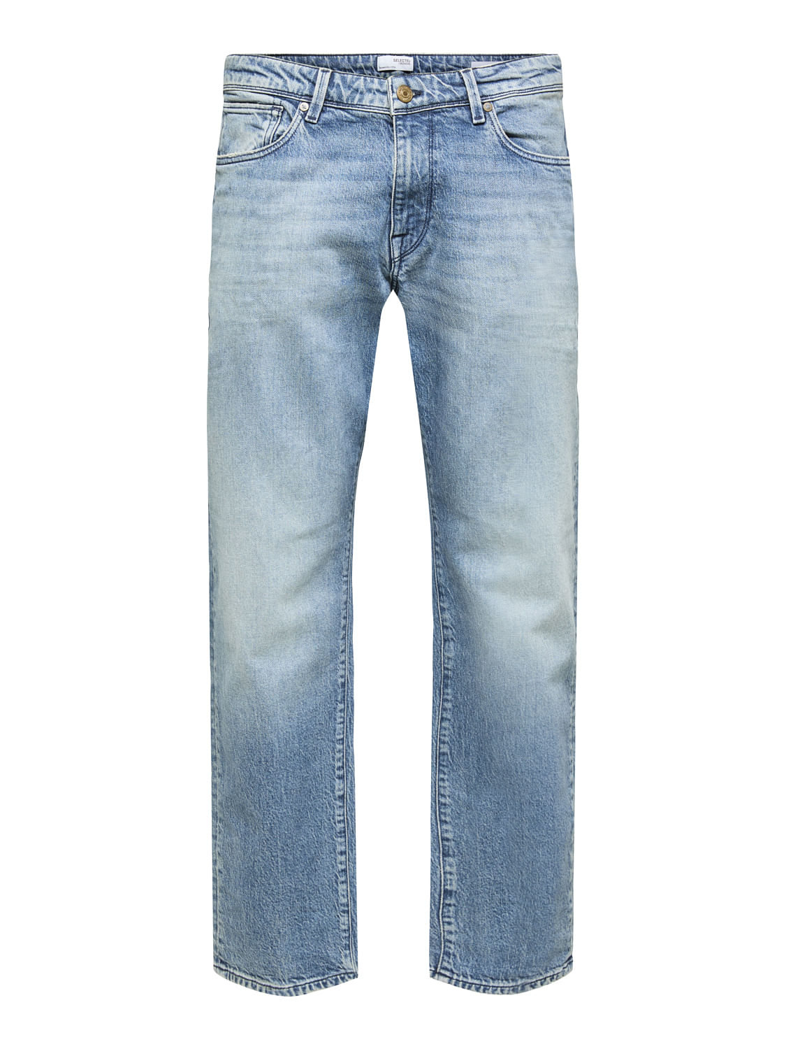 Blue Mid Rise Scott Straight Fit Jeans