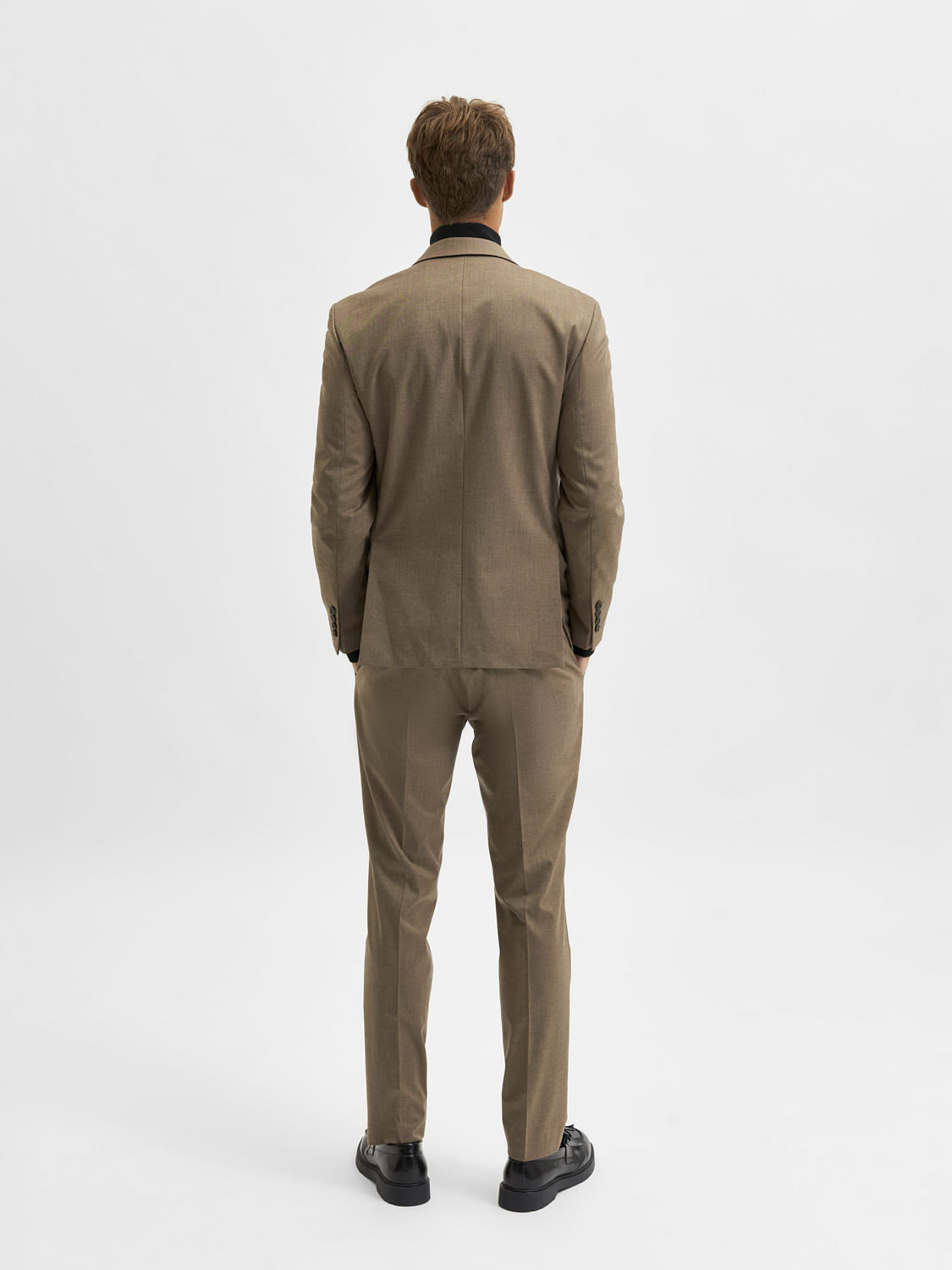 Greige Slim Fit Suit Blazer