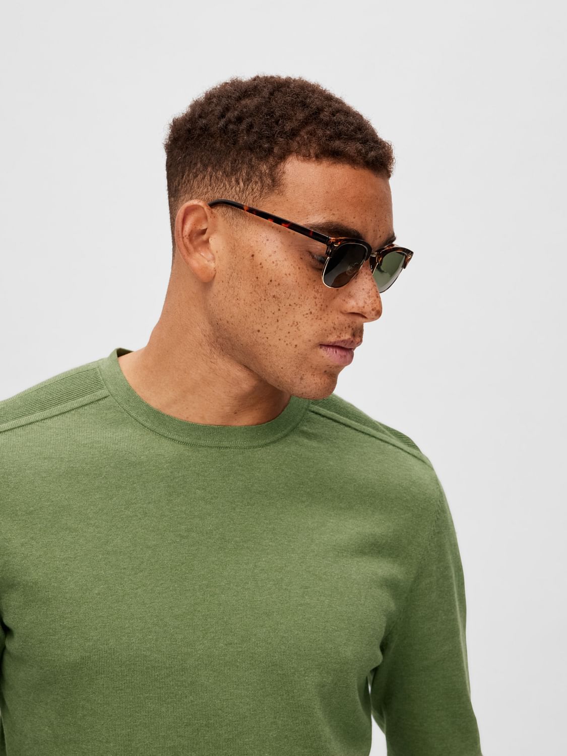 Brown Rimless Sunglasses