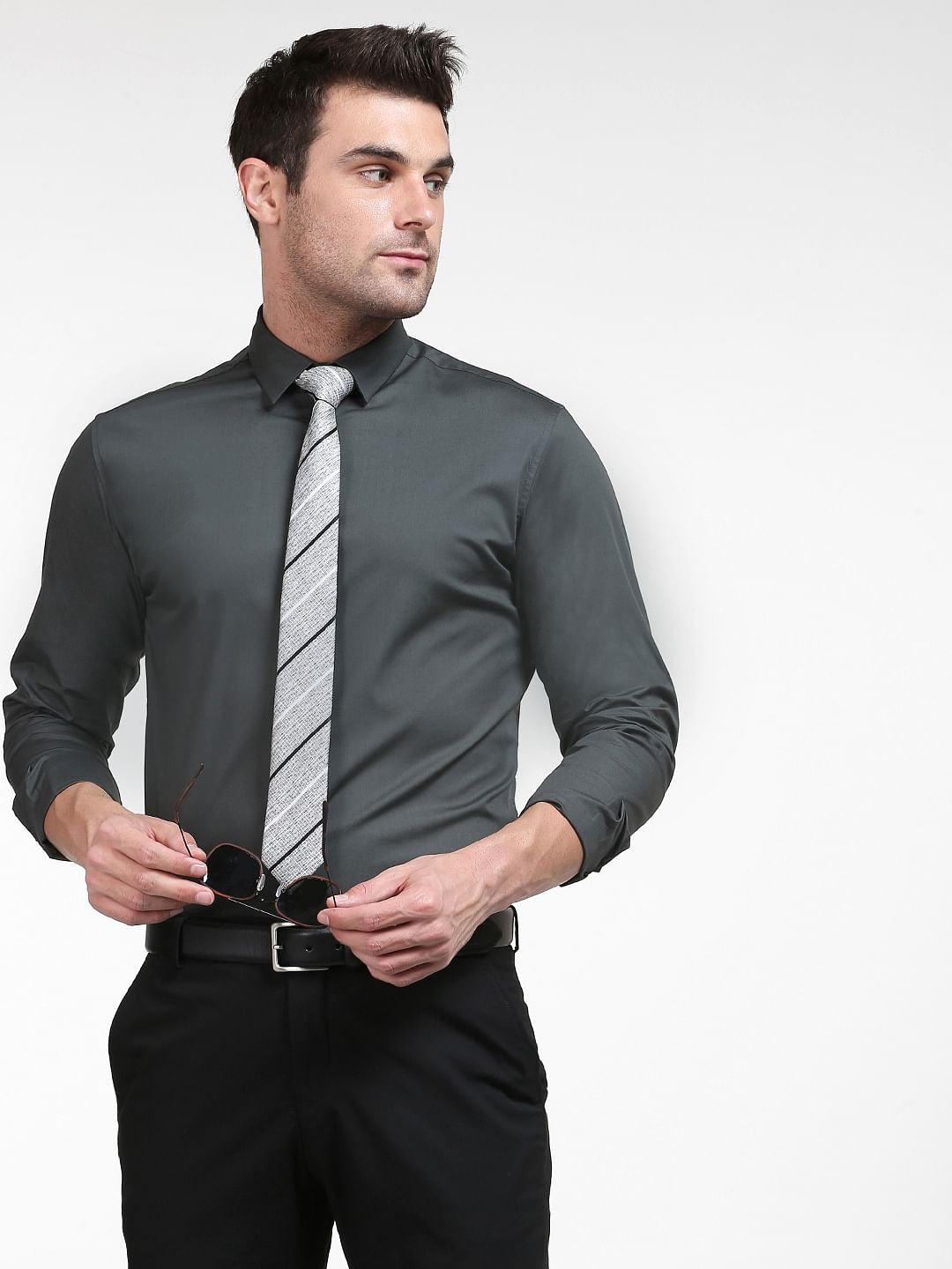 Olive Green Full Sleeves Shirt