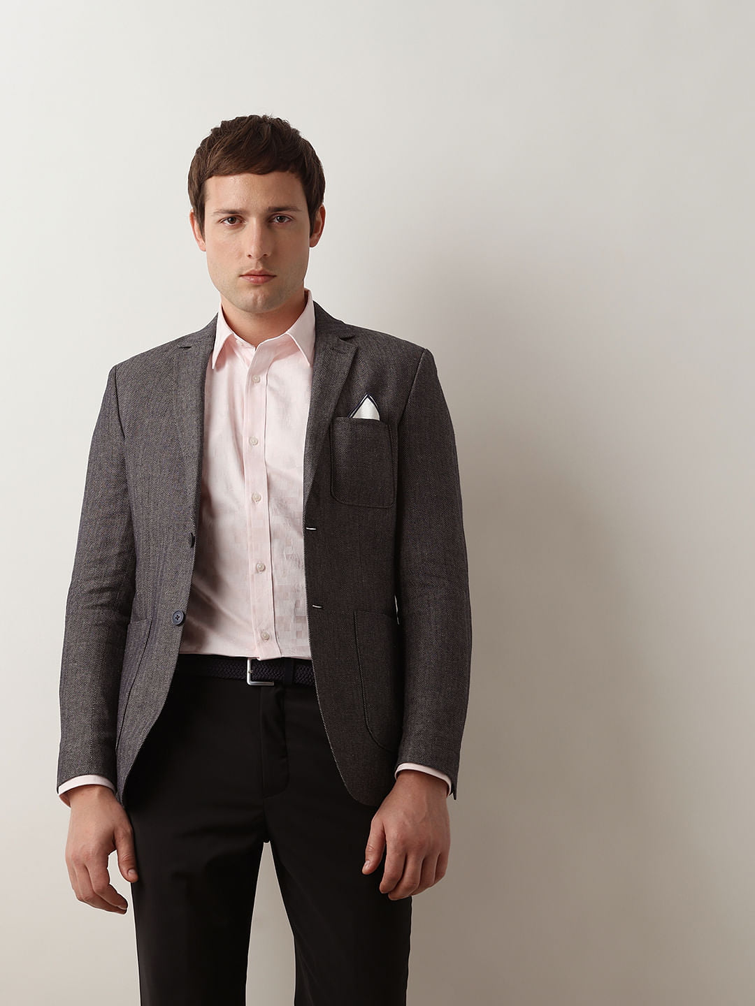 Light Pink Printed Jacquard Shirt