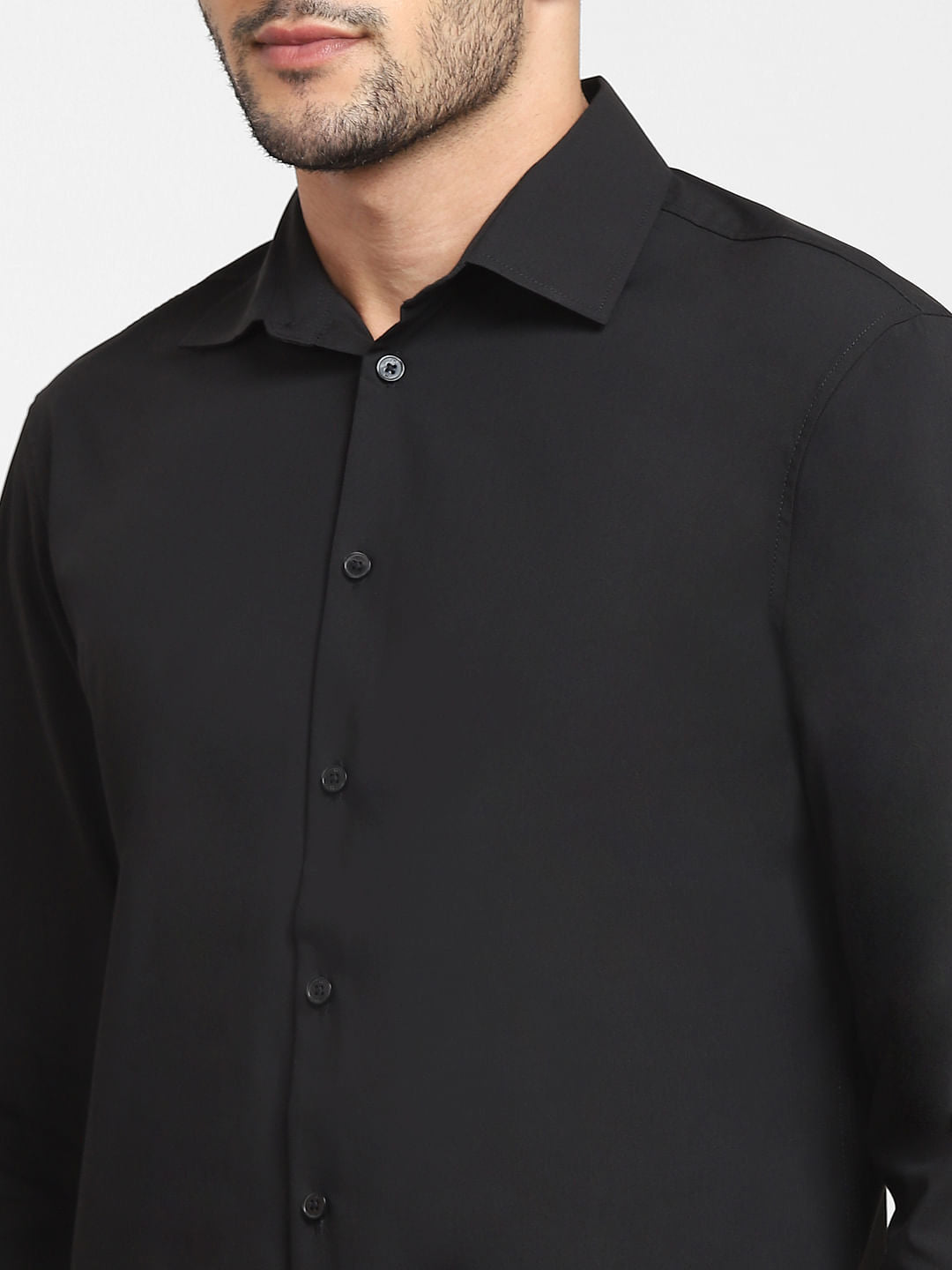 Black COOLMAX Full Sleeves Shirt