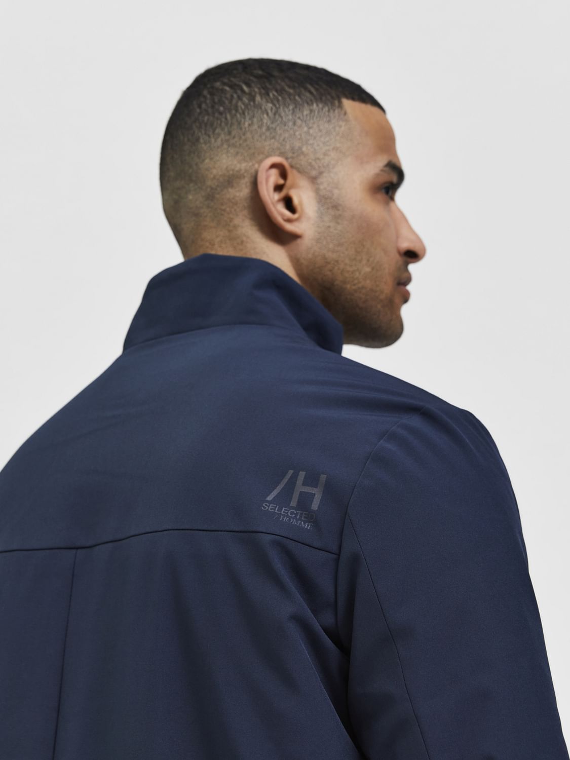 Navy Blue High Neck Coat