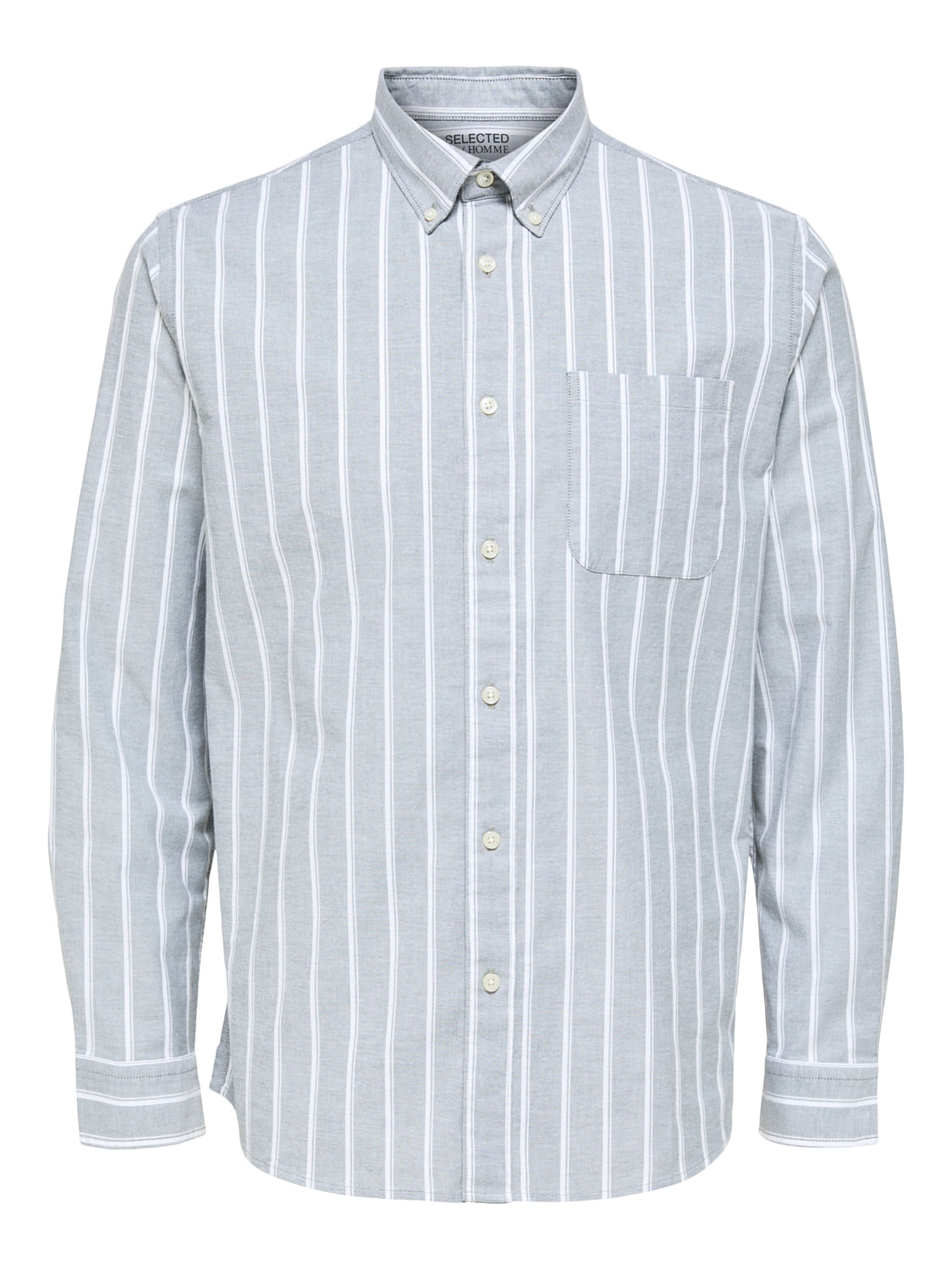 Light Green Striped Full Sleeves Shirt