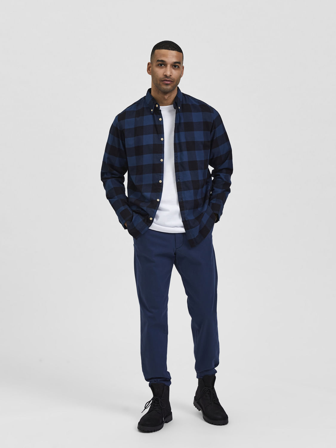 Blue Flannel Checked Full Sleeves Shirt