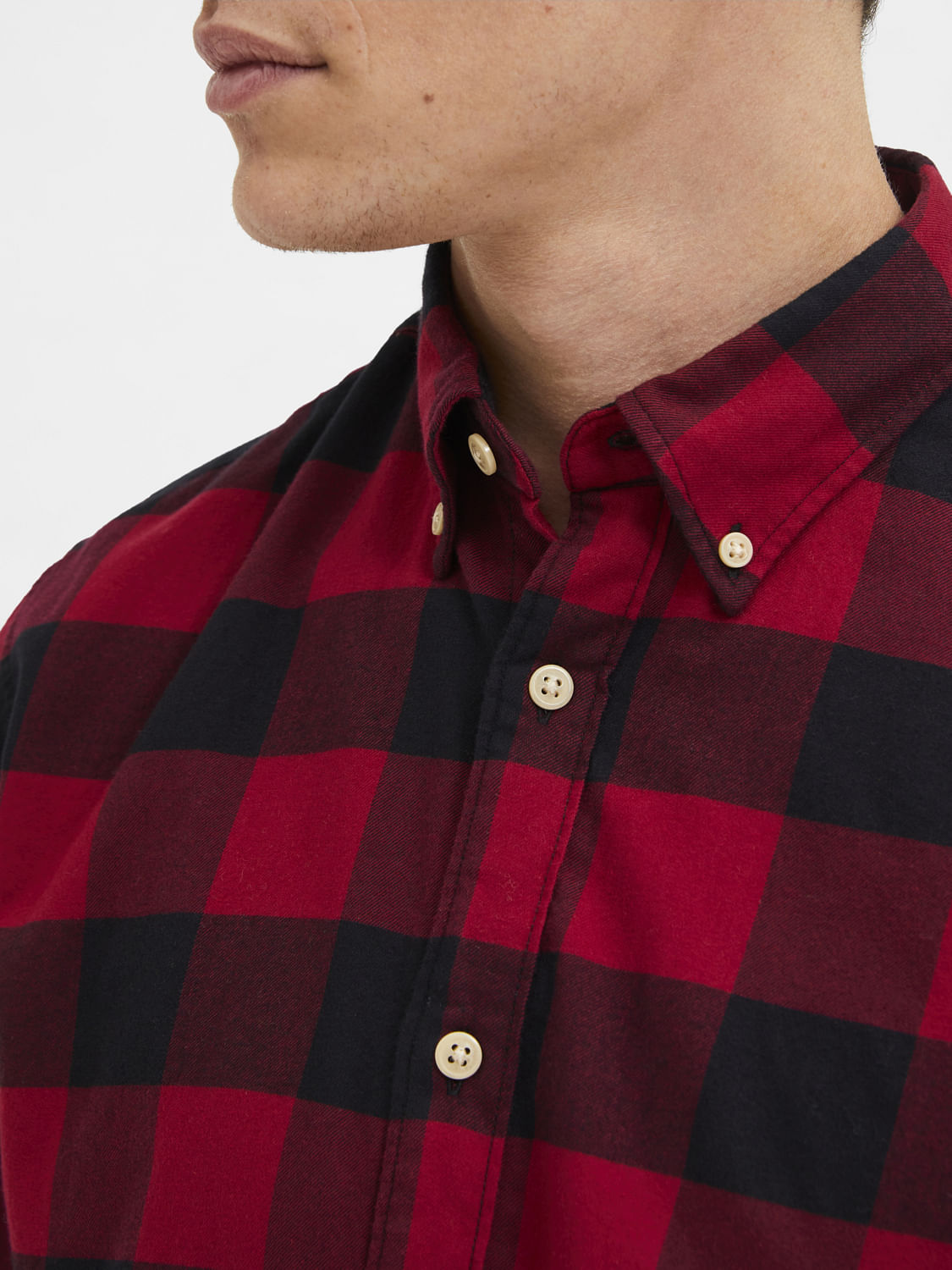 Red Flannel Checked Full Sleeves Shirt