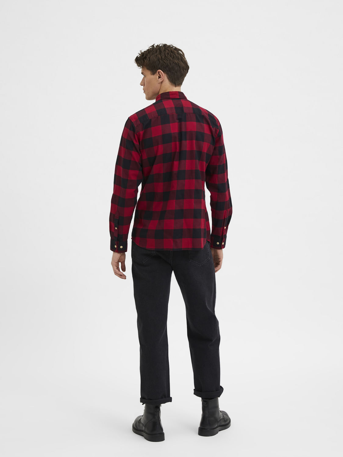 Red Flannel Checked Full Sleeves Shirt