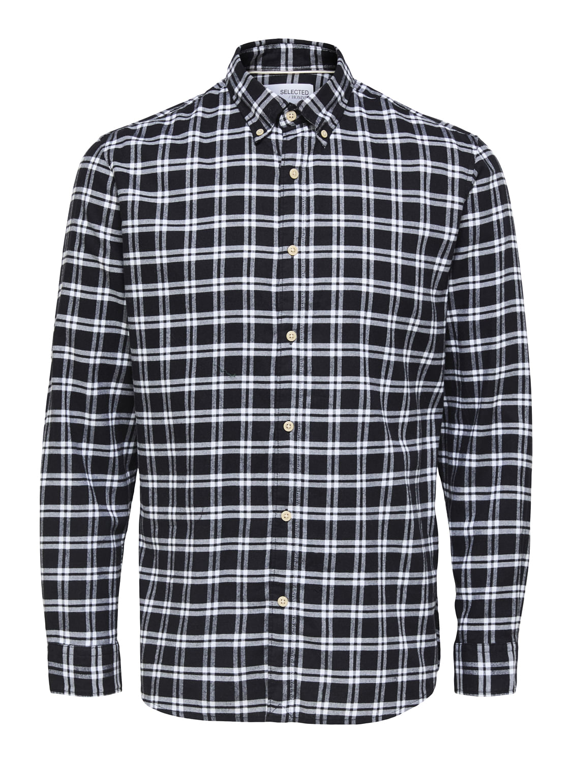 Black Flannel Checked Full Sleeves Shirt
