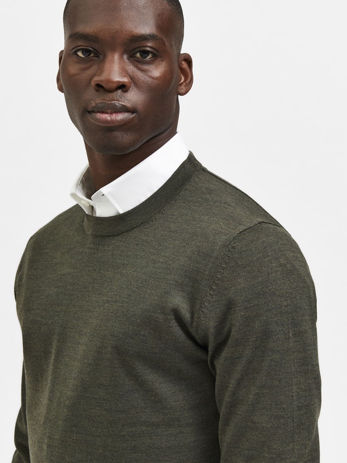 Dark Green Crew Neck Pullover