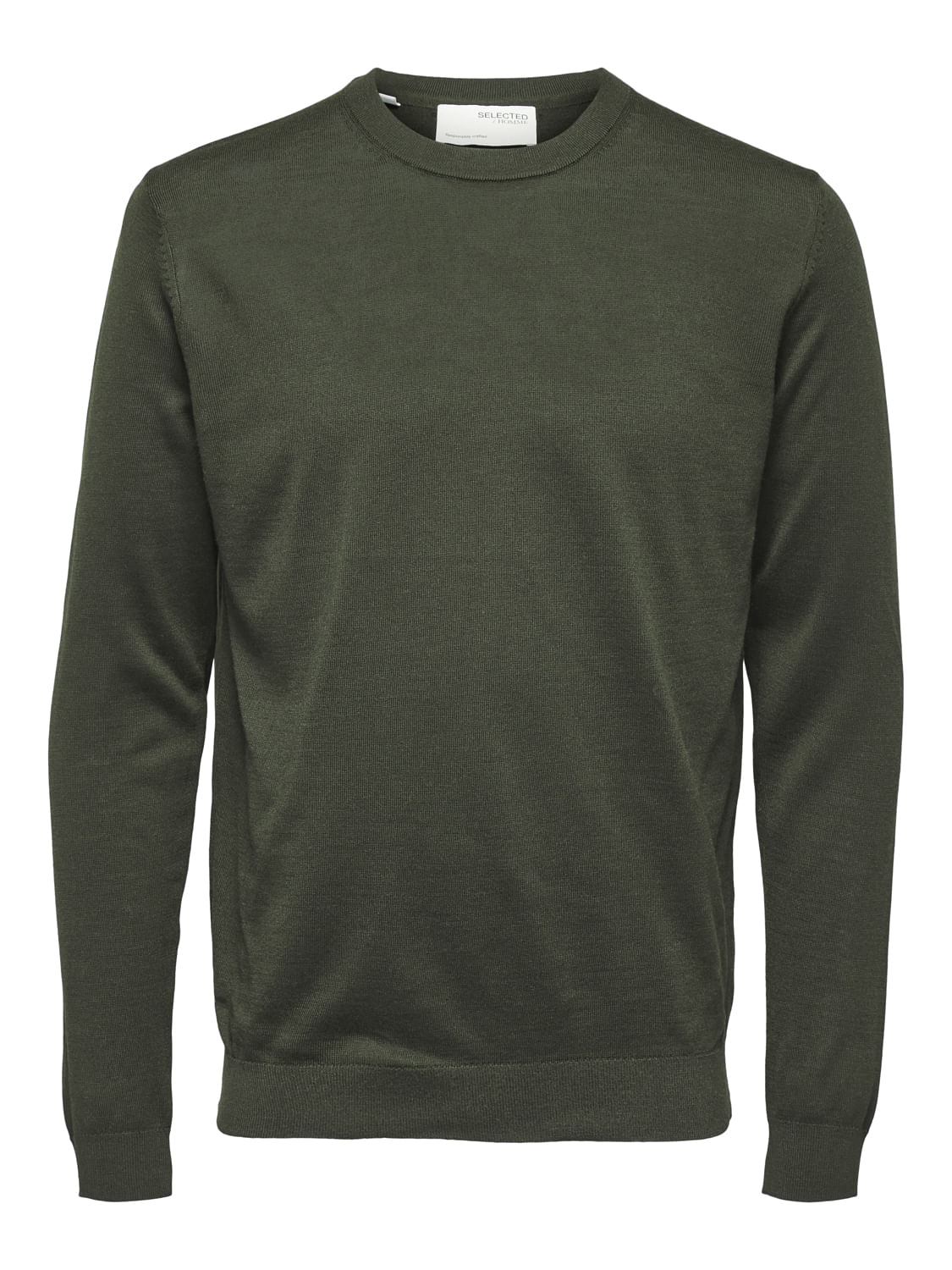 Dark Green Crew Neck Pullover