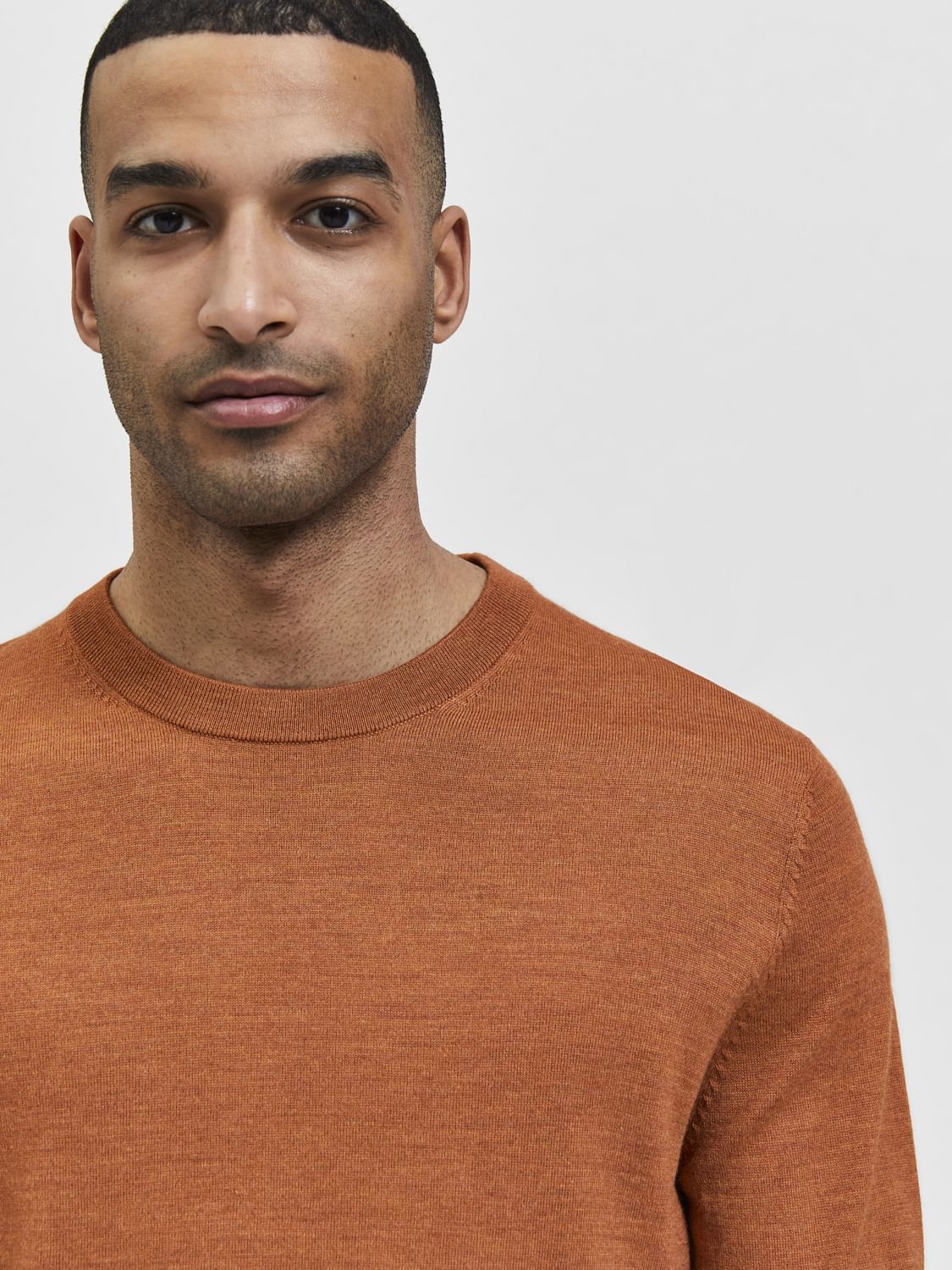 Orange Crew Neck Pullover