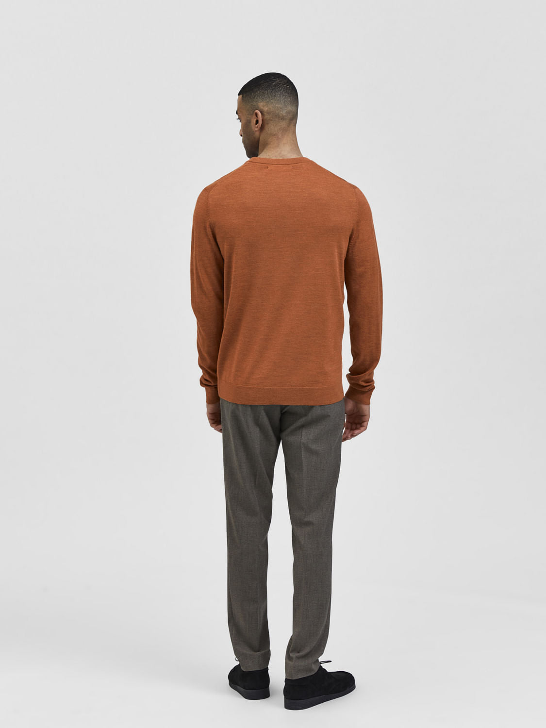 Orange Crew Neck Pullover