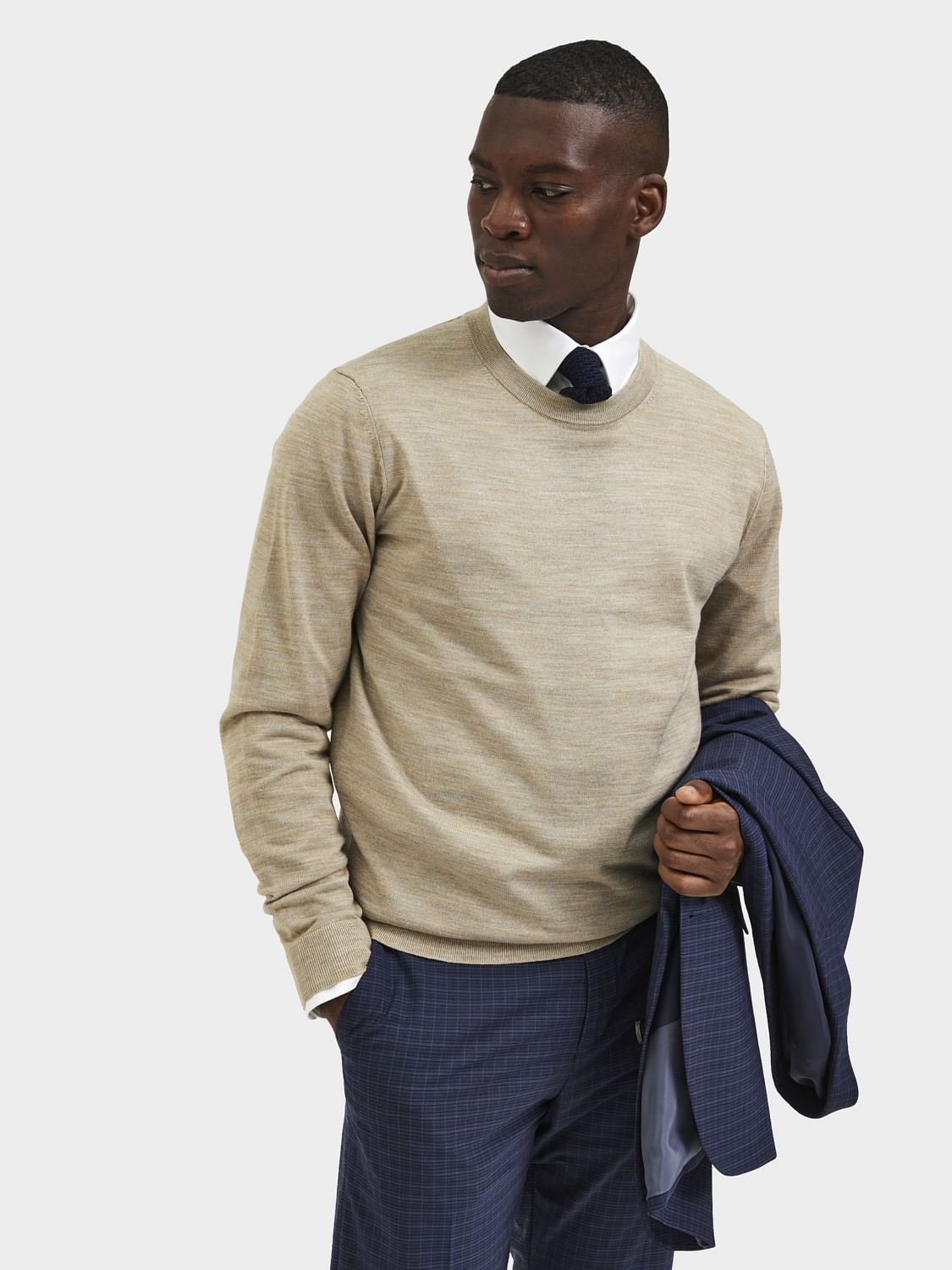 Light Brown Crew Neck Pullover