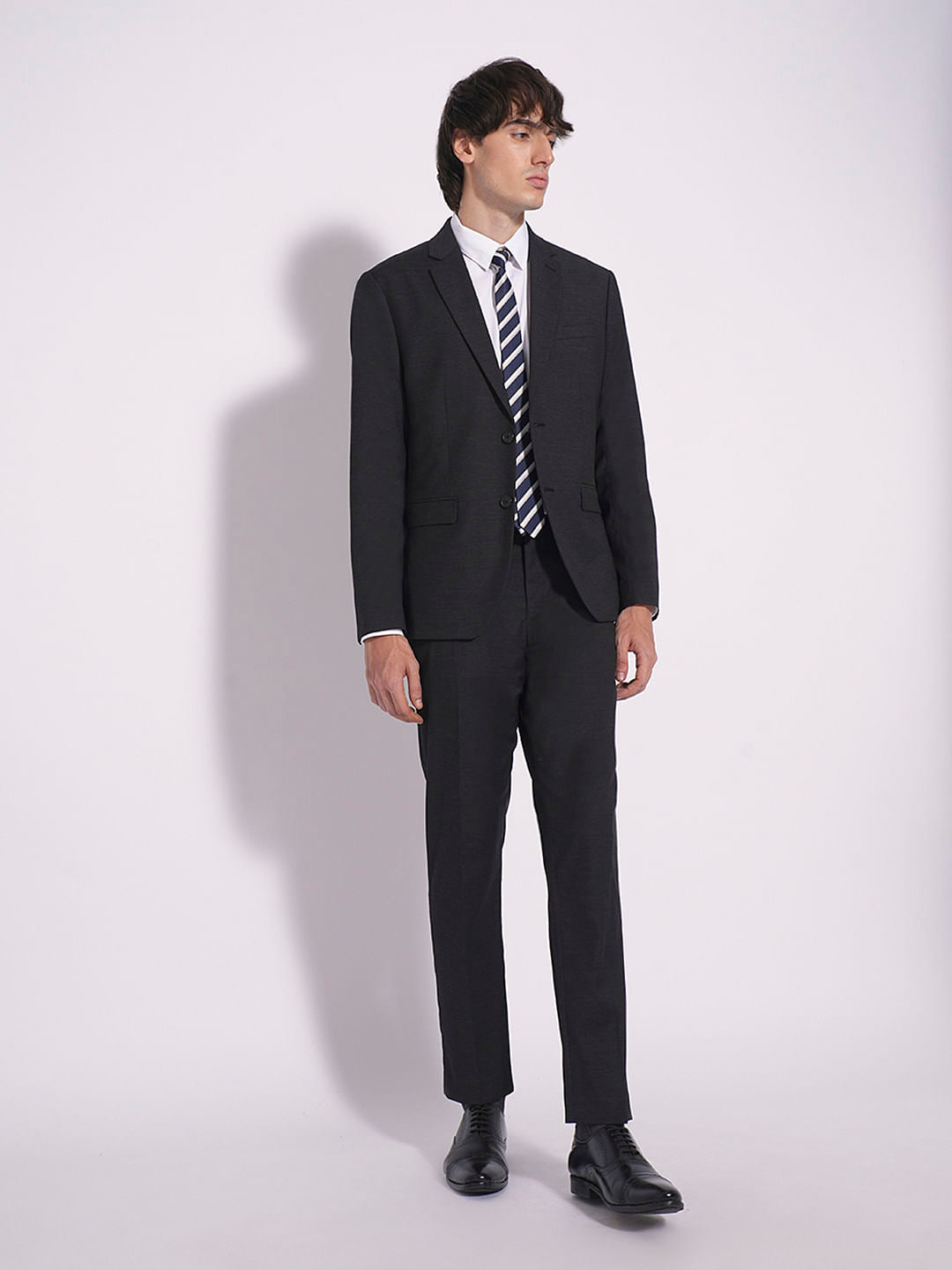 Grey Structed Suit-Set Trouser