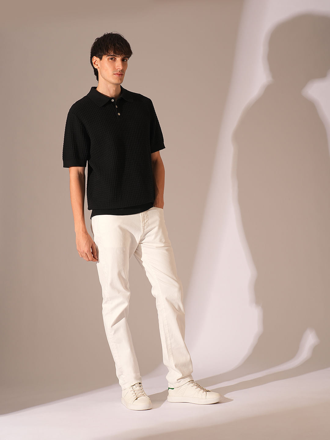 Black Organic Cotton Structured Polo