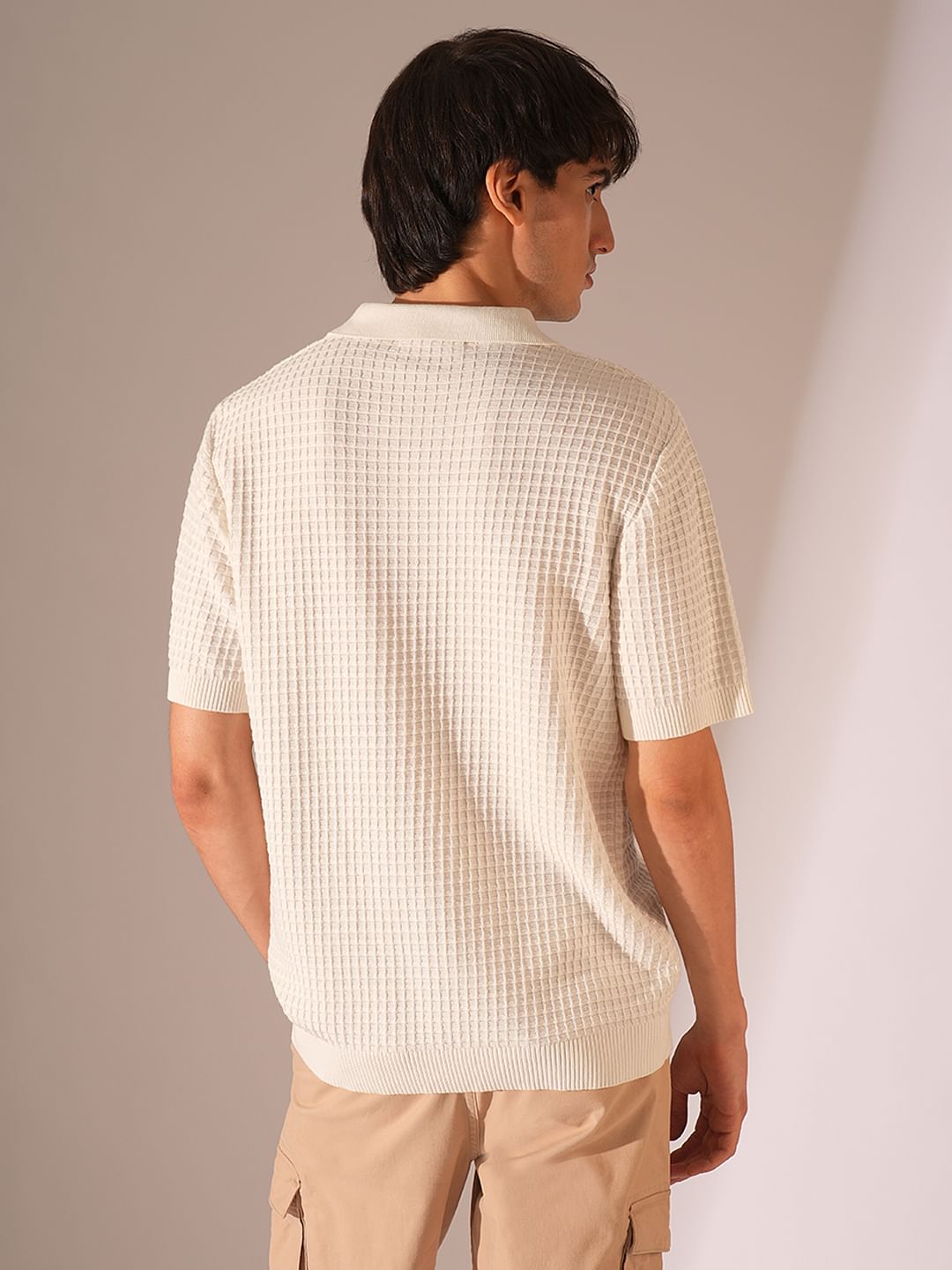 Beige Organic Cotton Structured Polo