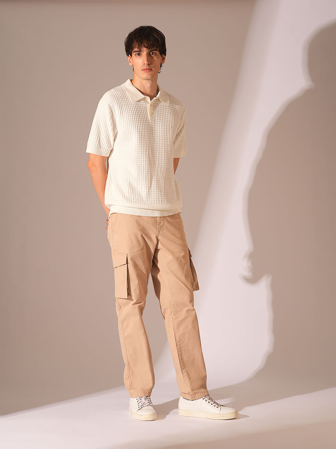 Beige Organic Cotton Structured Polo